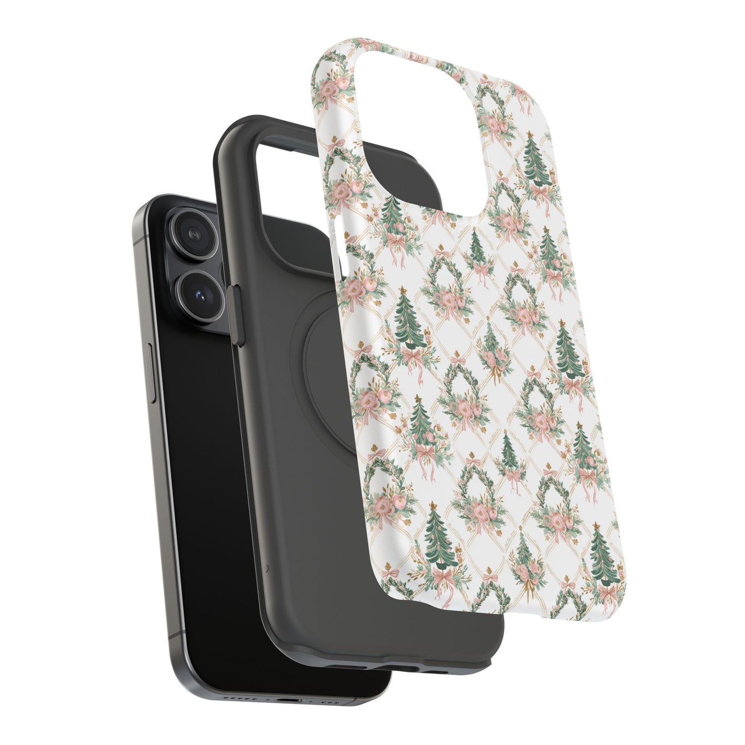 Impact-Resistant Phone Case - Festive Floral Design, Impact-Resistant, iPhone, Samsung