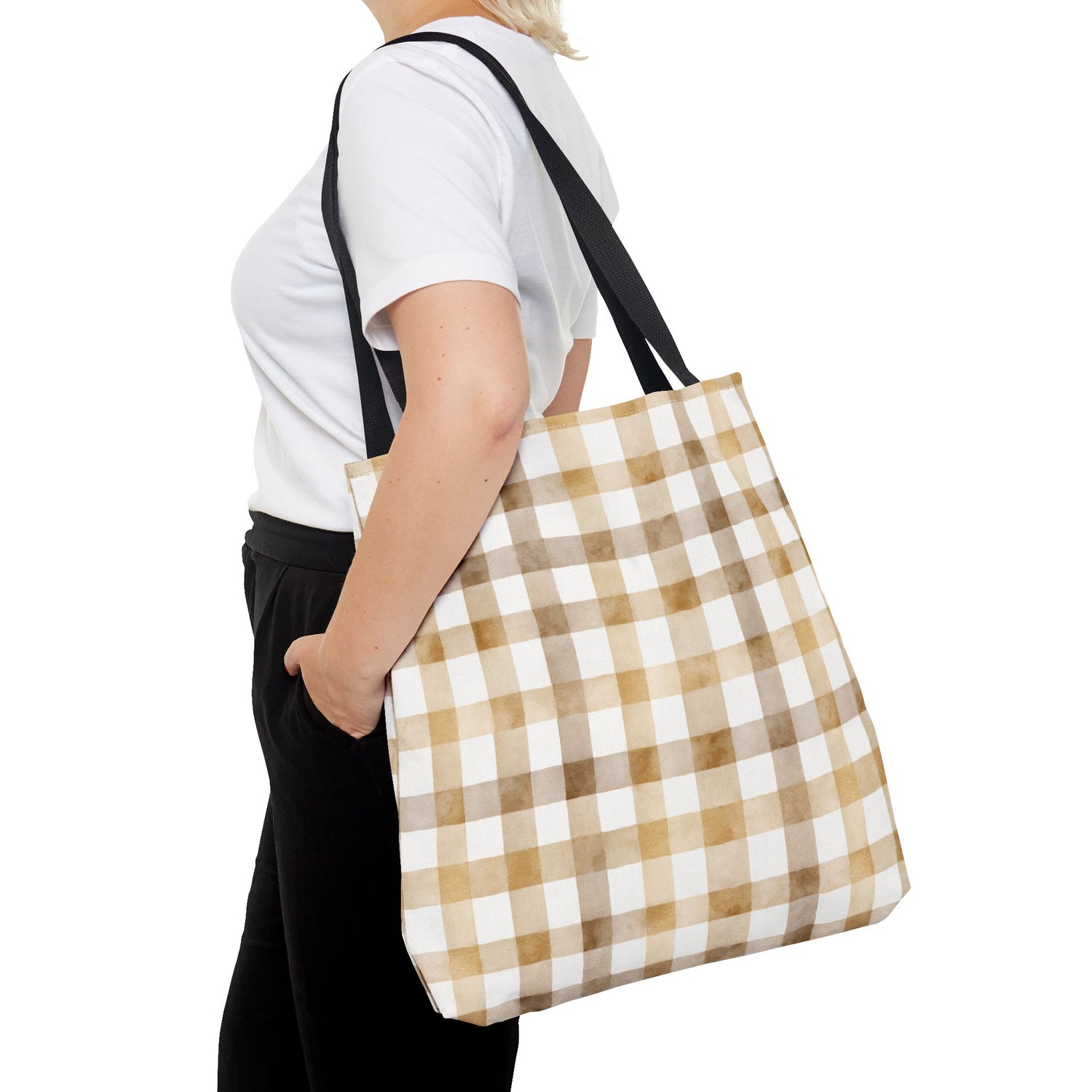 Chic Gingham Fall Tote Bag