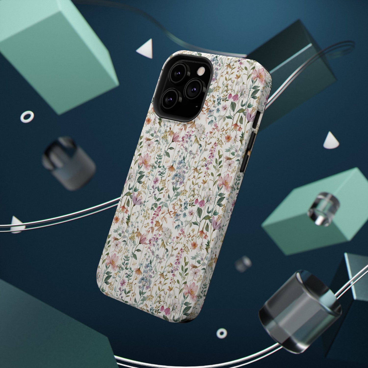 Floral Impact-Resistant Phone Case, iPhone, Samsung