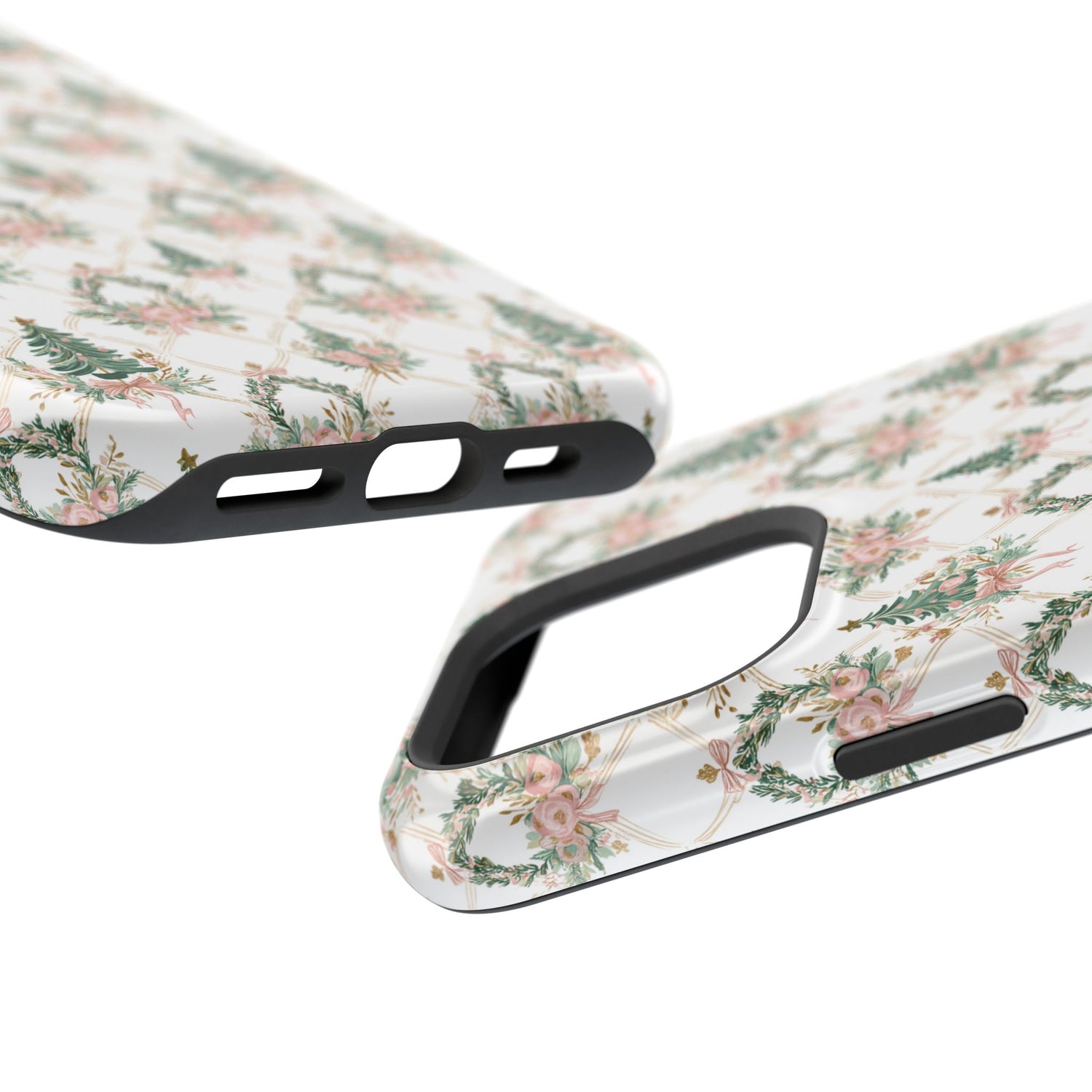 Impact-Resistant Phone Case - Festive Floral Design, Impact-Resistant, iPhone, Samsung