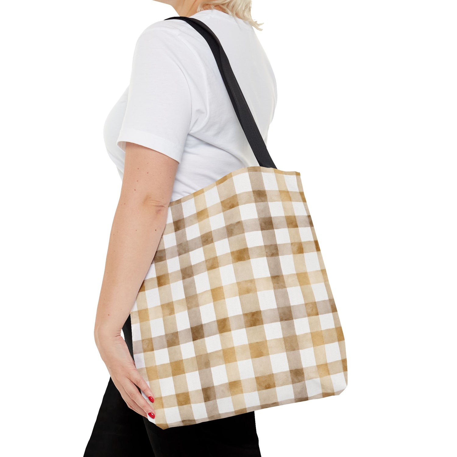 Chic Gingham Fall Tote Bag