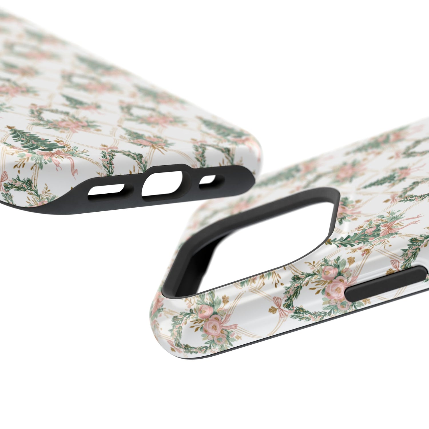 Impact-Resistant Phone Case - Festive Floral Design, Impact-Resistant, iPhone, Samsung