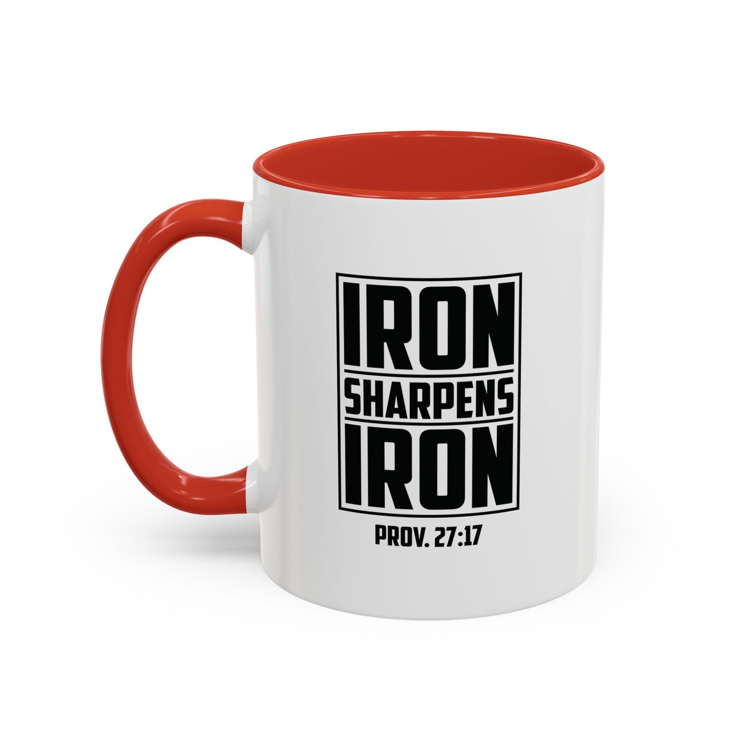 Iron Sharpens Iron Coffee Mug - Inspirational Gift for Friends, Motivational Mug, Proverbs 27:17, Home Office Coffee Cup, Encouragement Mug