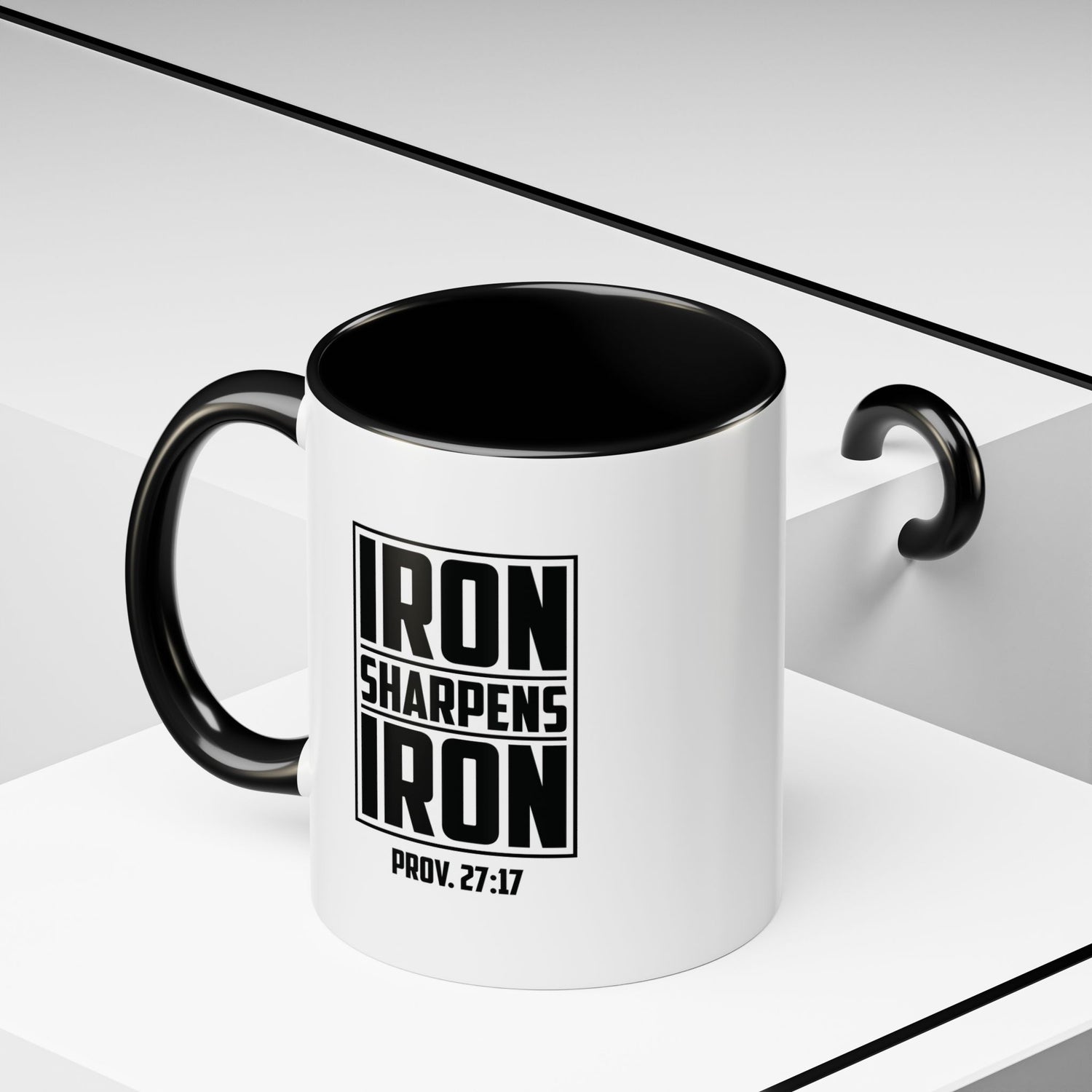 Iron Sharpens Iron Coffee Mug - Inspirational Gift for Friends, Motivational Mug, Proverbs 27:17, Home Office Coffee Cup, Encouragement Mug