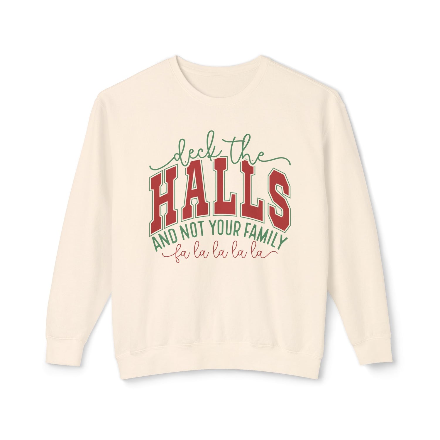 Festive Comfort Colors Lightweight Sweatshirt - 'Deck the Halls'
