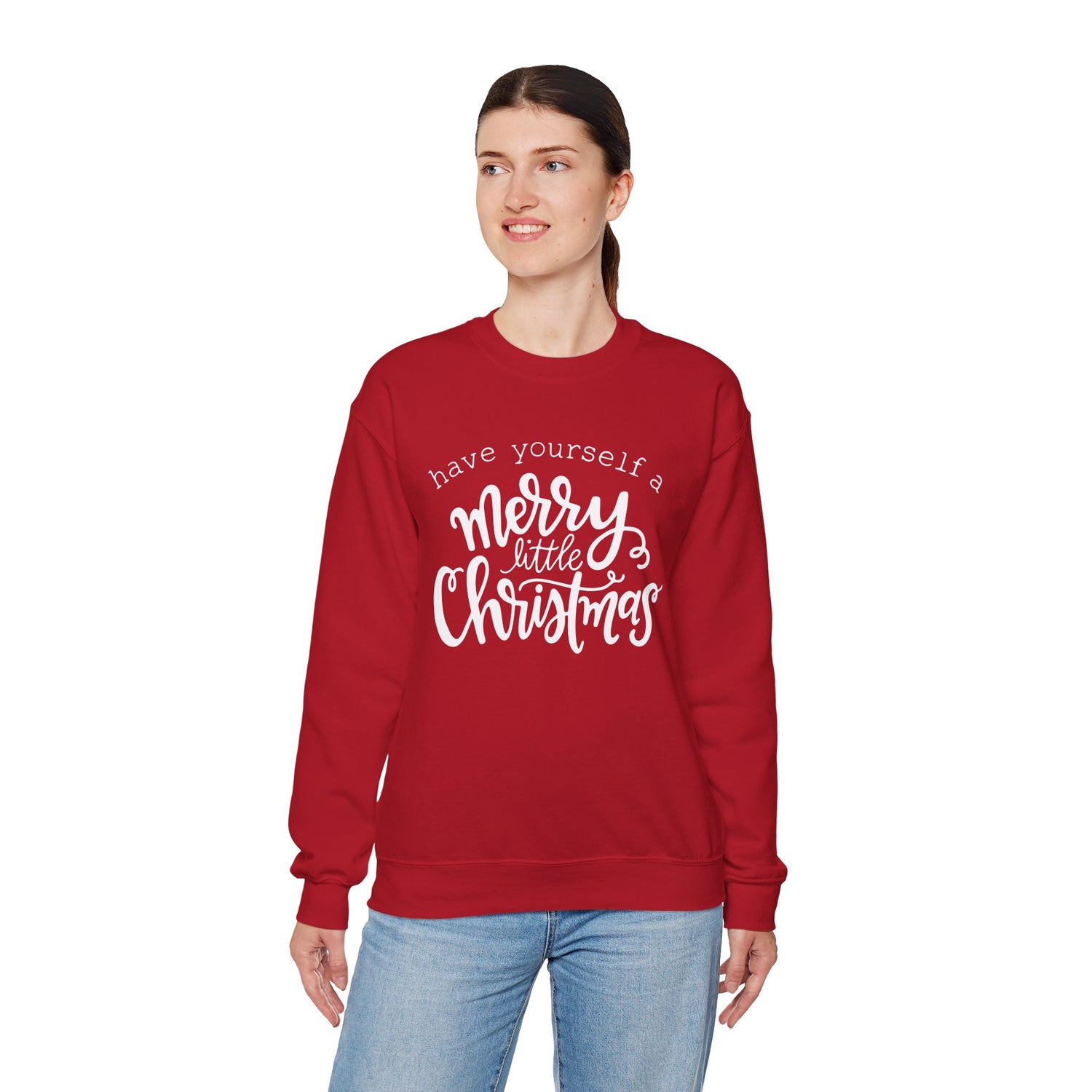 Festive Merry Little Christmas Gildan Sweatshirt