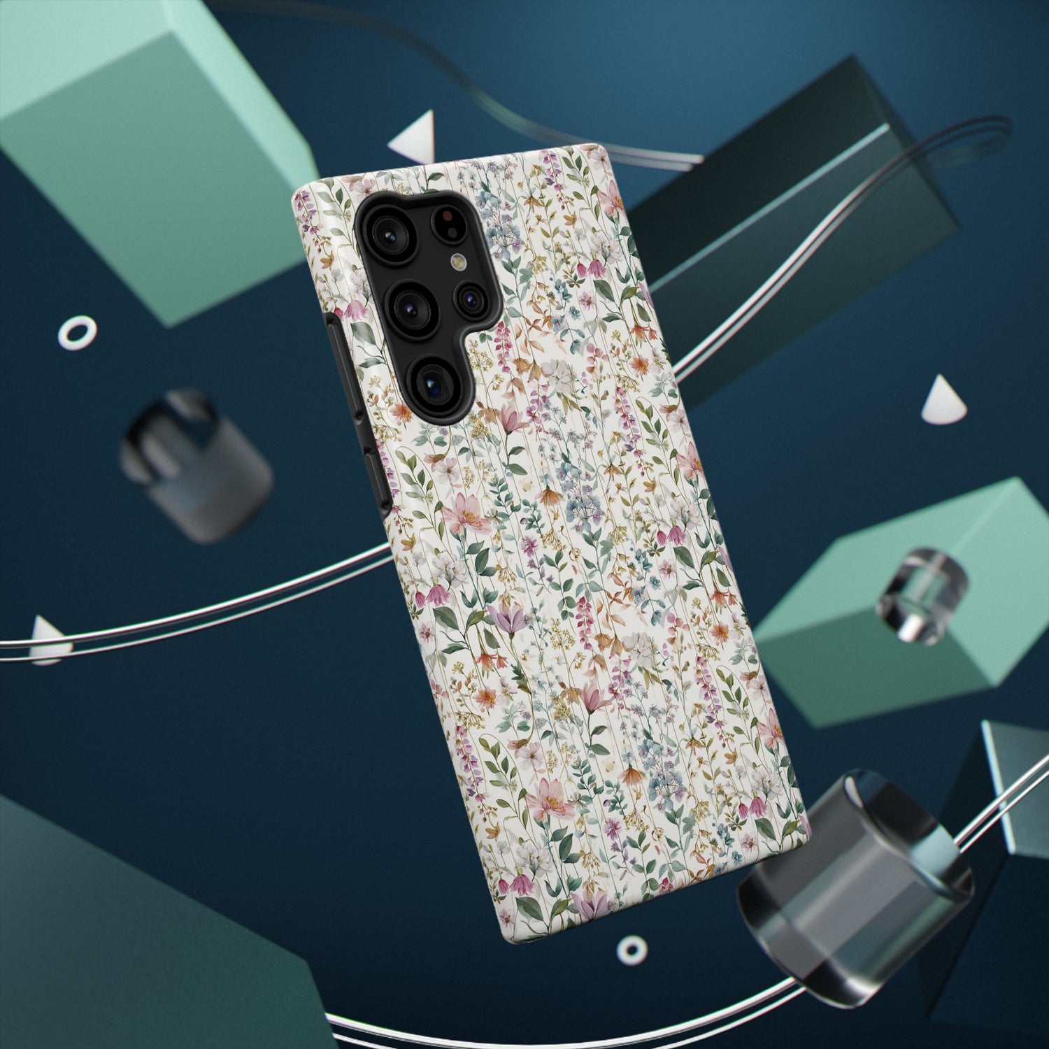Floral Impact-Resistant Phone Case, iPhone, Samsung