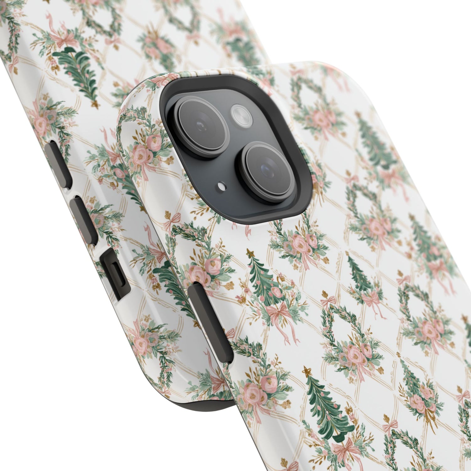 Impact-Resistant Phone Case - Festive Floral Design, Impact-Resistant, iPhone, Samsung