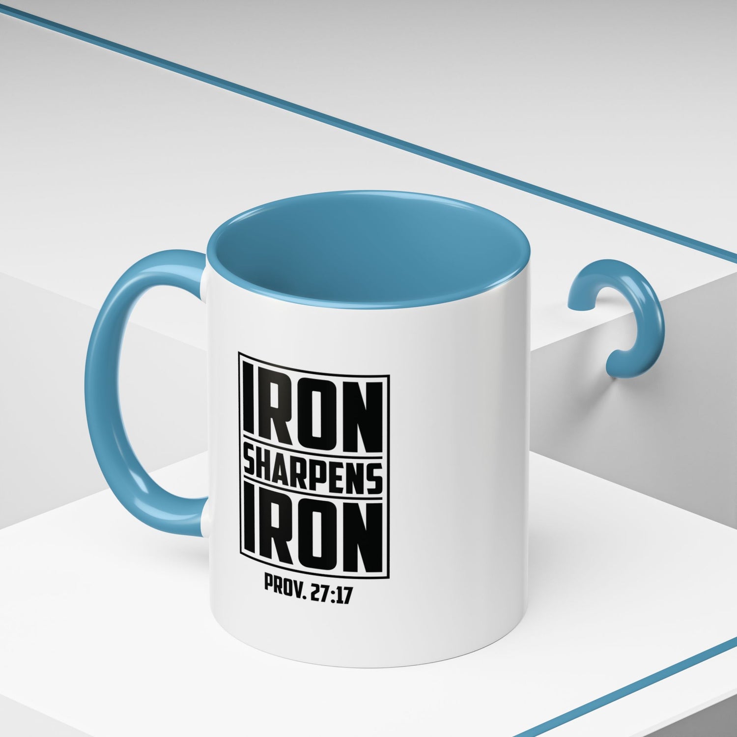 Iron Sharpens Iron Coffee Mug - Inspirational Gift for Friends, Motivational Mug, Proverbs 27:17, Home Office Coffee Cup, Encouragement Mug
