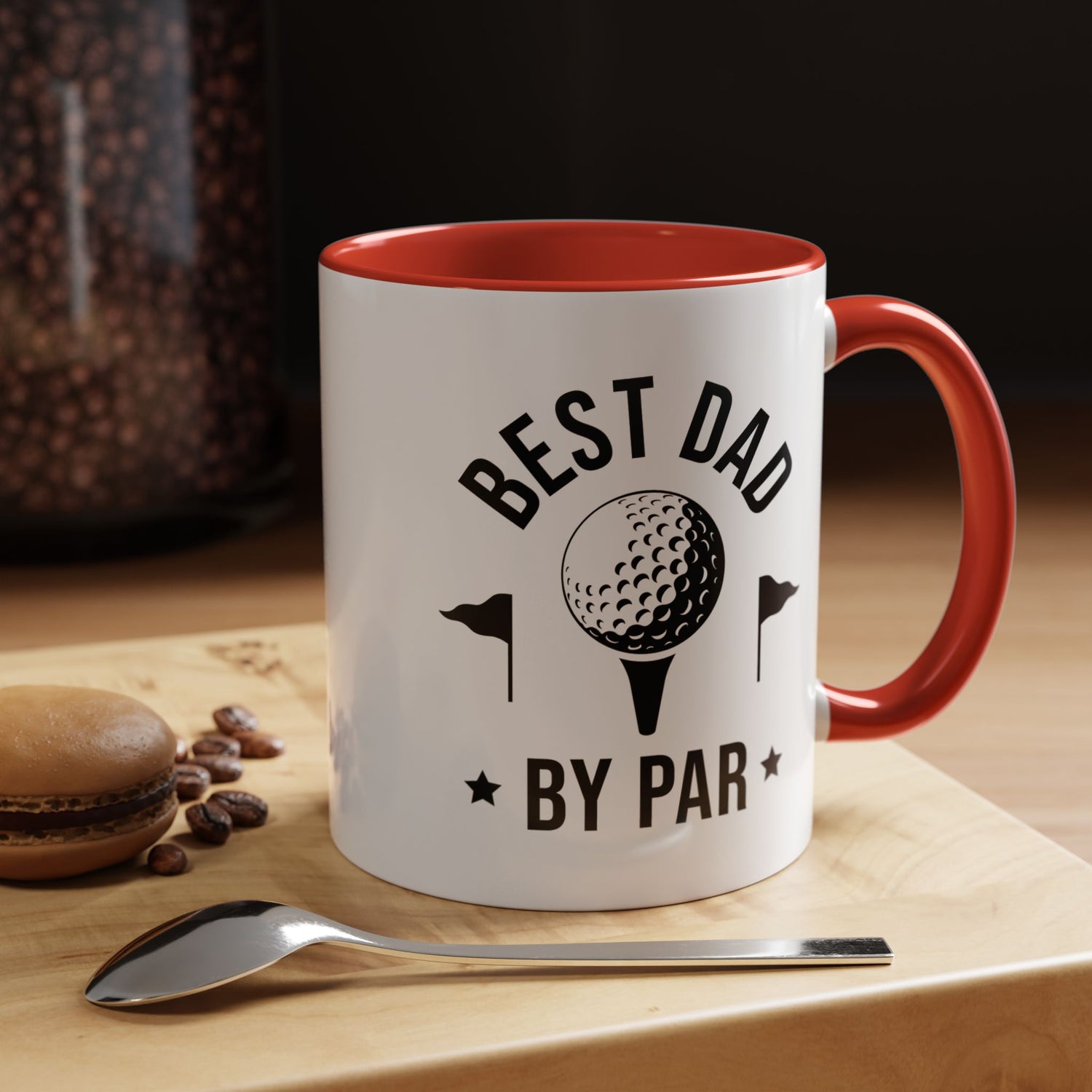 Dad Mug/Father's Day/Golfer/Gifts for him/Funny Mug/Accent Coffee Mug (11, 15oz) "Best Dad By Par"