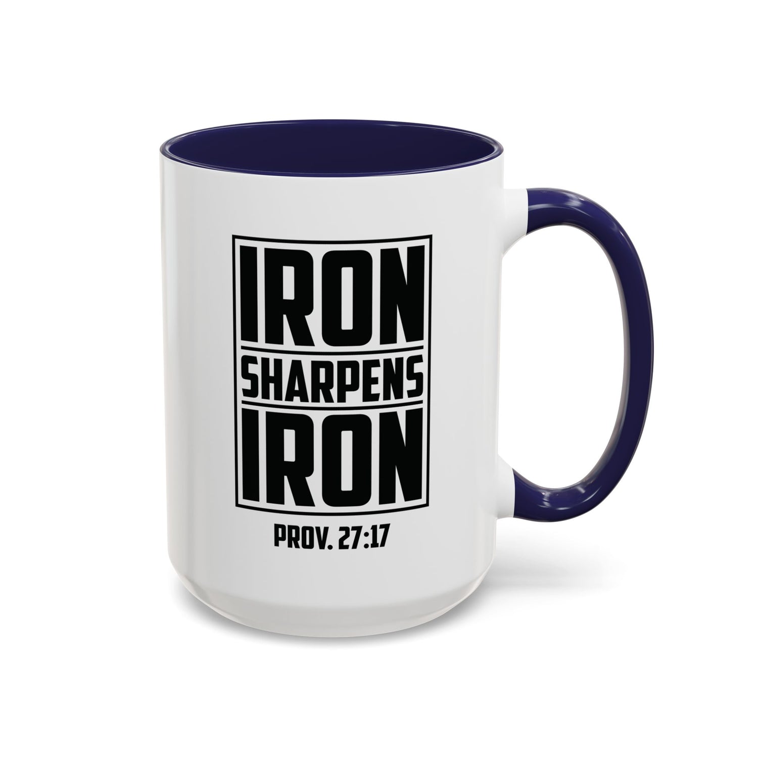 Iron Sharpens Iron Coffee Mug - Inspirational Gift for Friends, Motivational Mug, Proverbs 27:17, Home Office Coffee Cup, Encouragement Mug