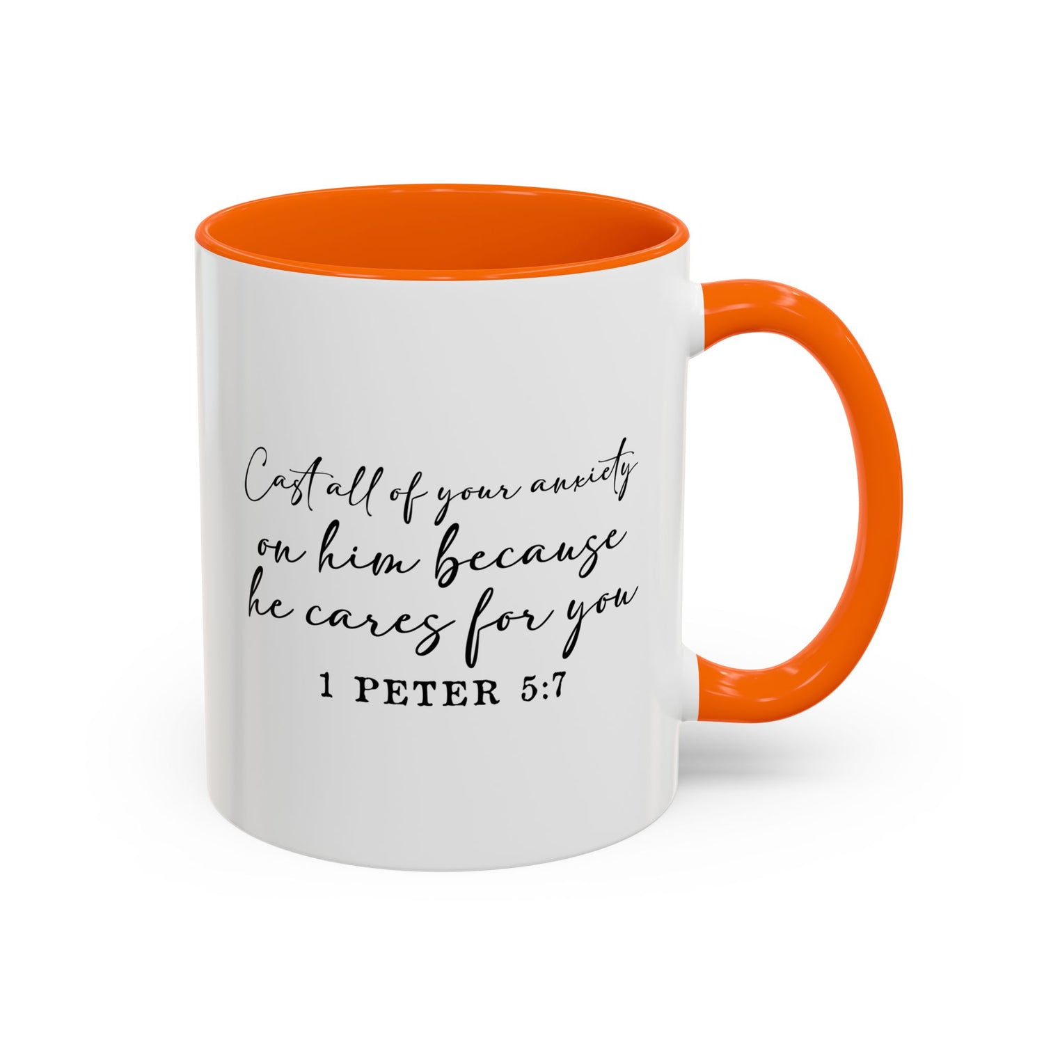 Coffee Mug: Scripture 1 Peter 5:7