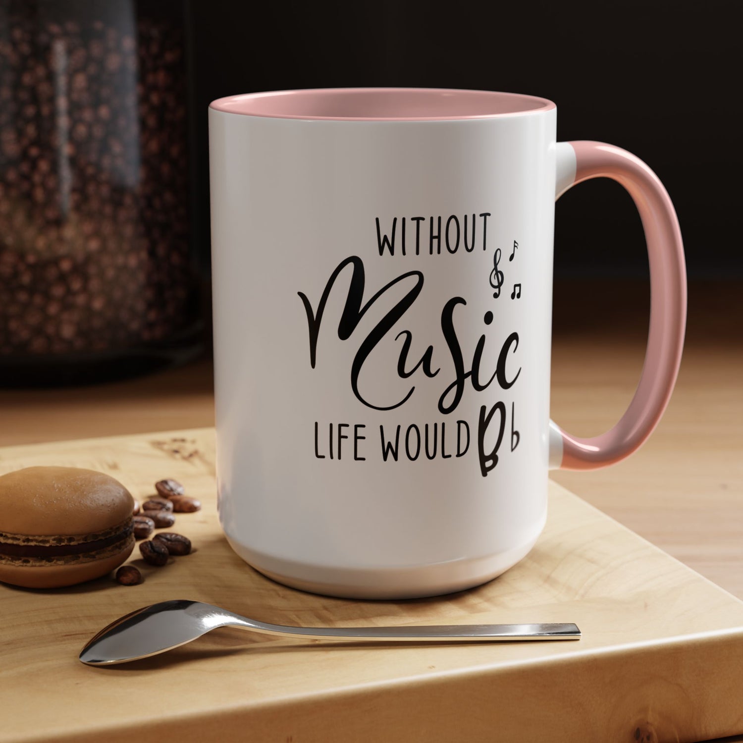 Music Lover Mug/Without Music/Accent Coffee Mug (11, 15oz)/Double-sided Mug/Music Quote Mug/Gifts for him/her/Music Teacher