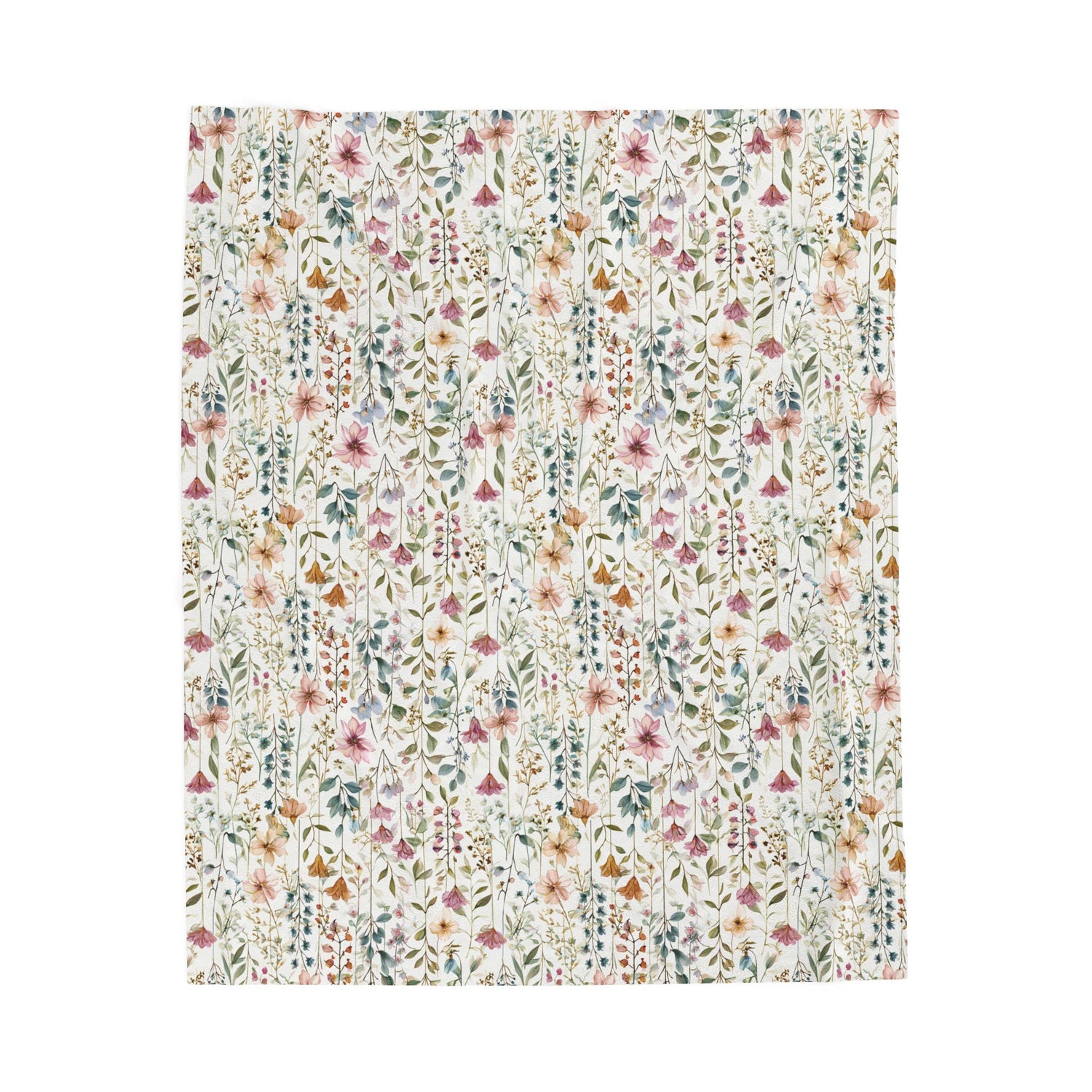 Floral Velveteen Plush Blanket