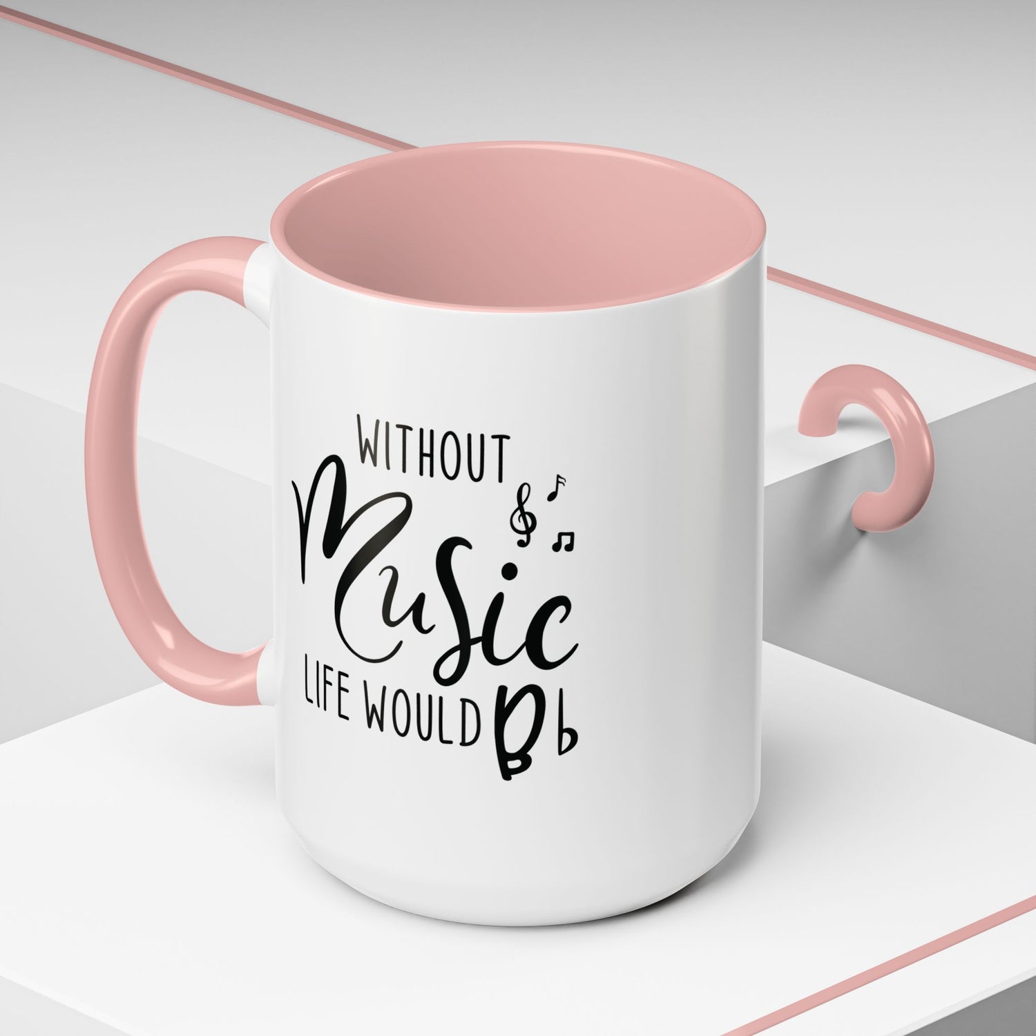 Music Lover Mug/Without Music/Accent Coffee Mug (11, 15oz)/Double-sided Mug/Music Quote Mug/Gifts for him/her/Music Teacher