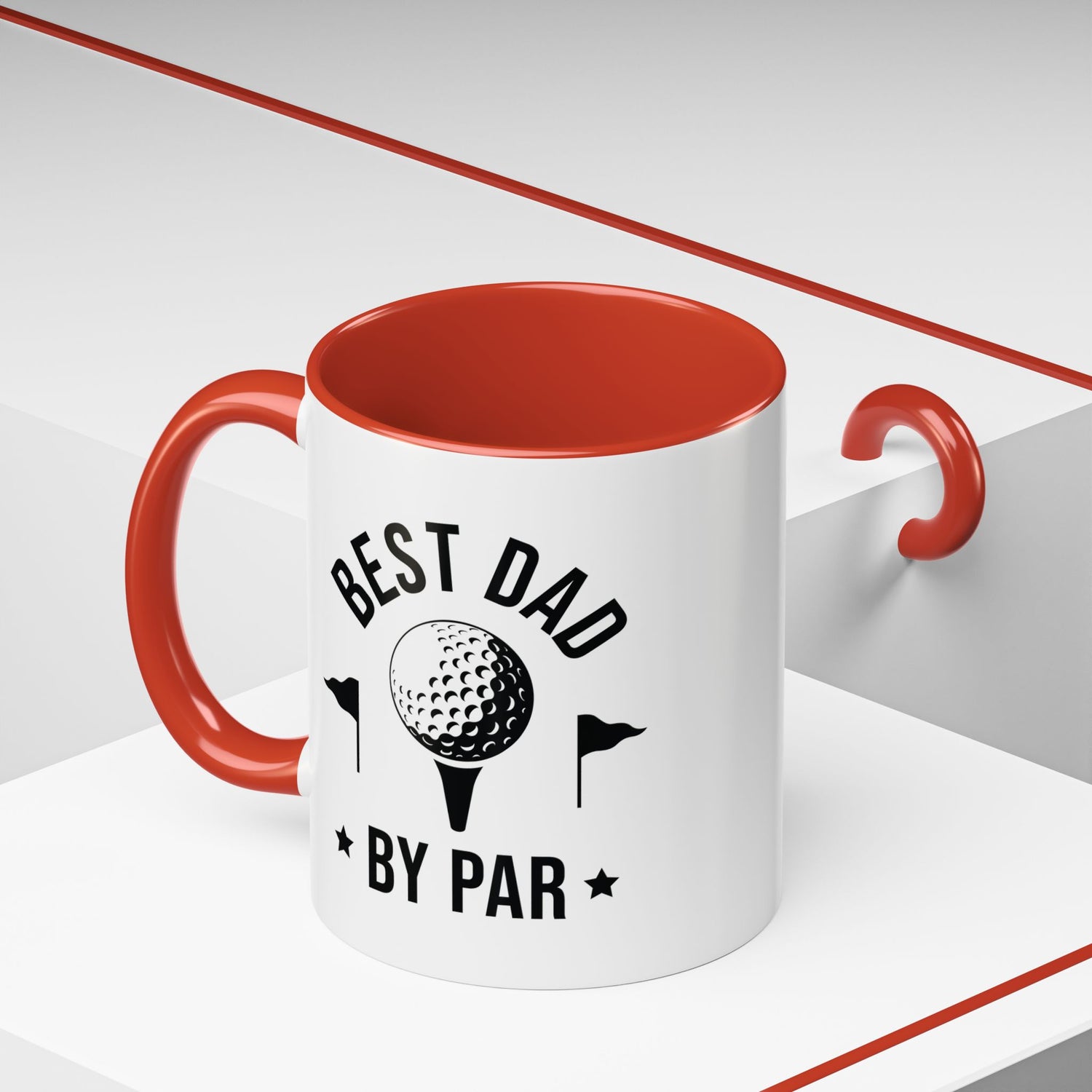 Dad Mug/Father's Day/Golfer/Gifts for him/Funny Mug/Accent Coffee Mug (11, 15oz) "Best Dad By Par"