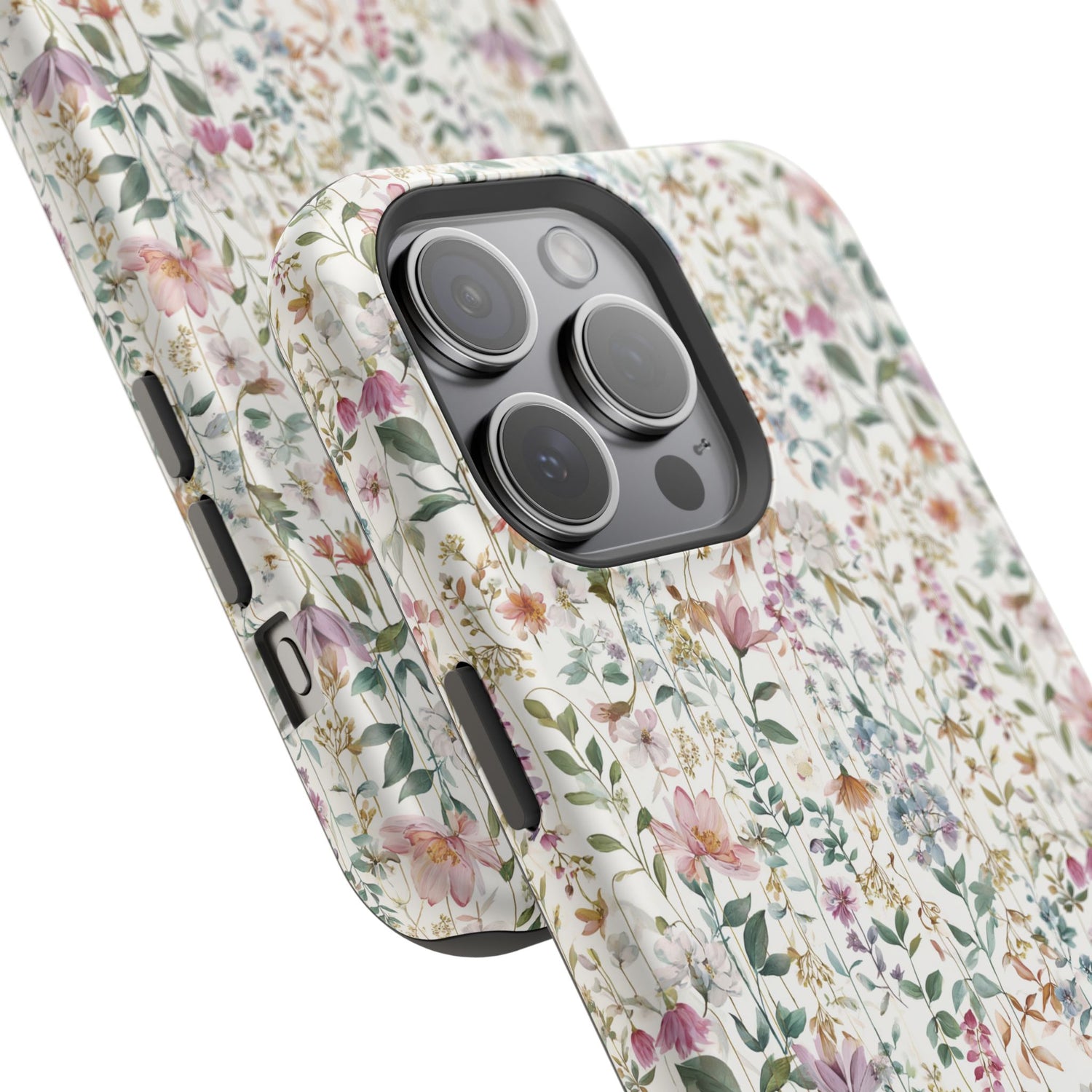 Floral Impact-Resistant Phone Case, iPhone, Samsung