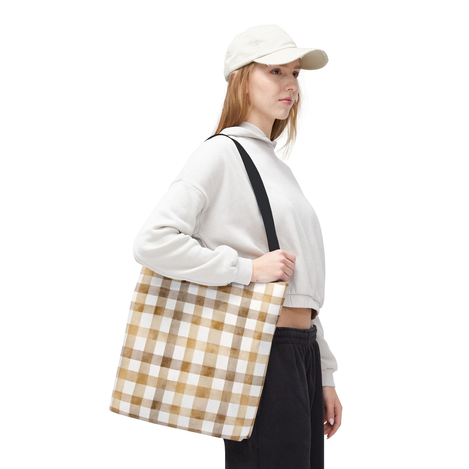 Chic Gingham Fall Tote Bag