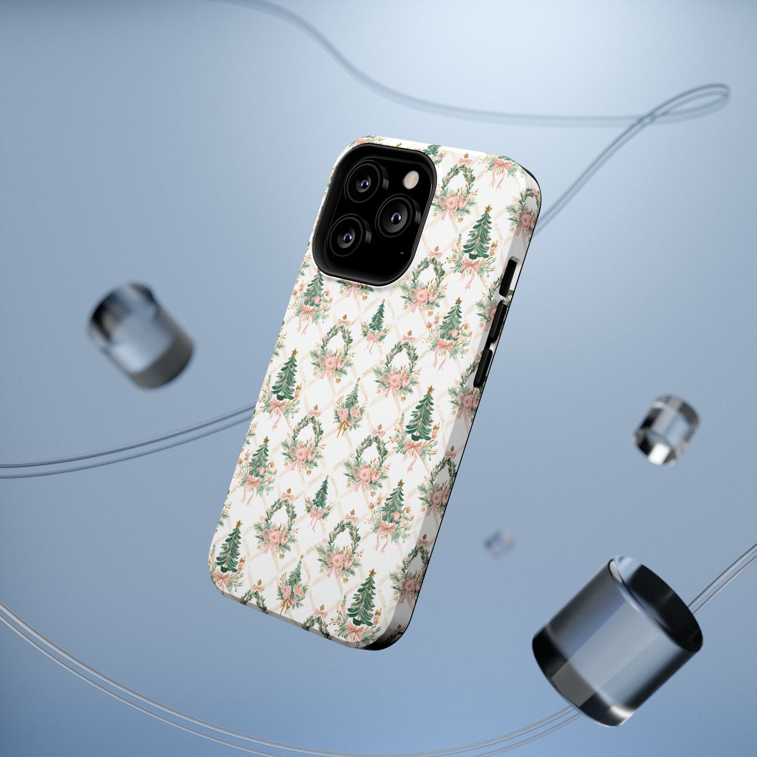 Impact-Resistant Phone Case - Festive Floral Design, Impact-Resistant, iPhone, Samsung