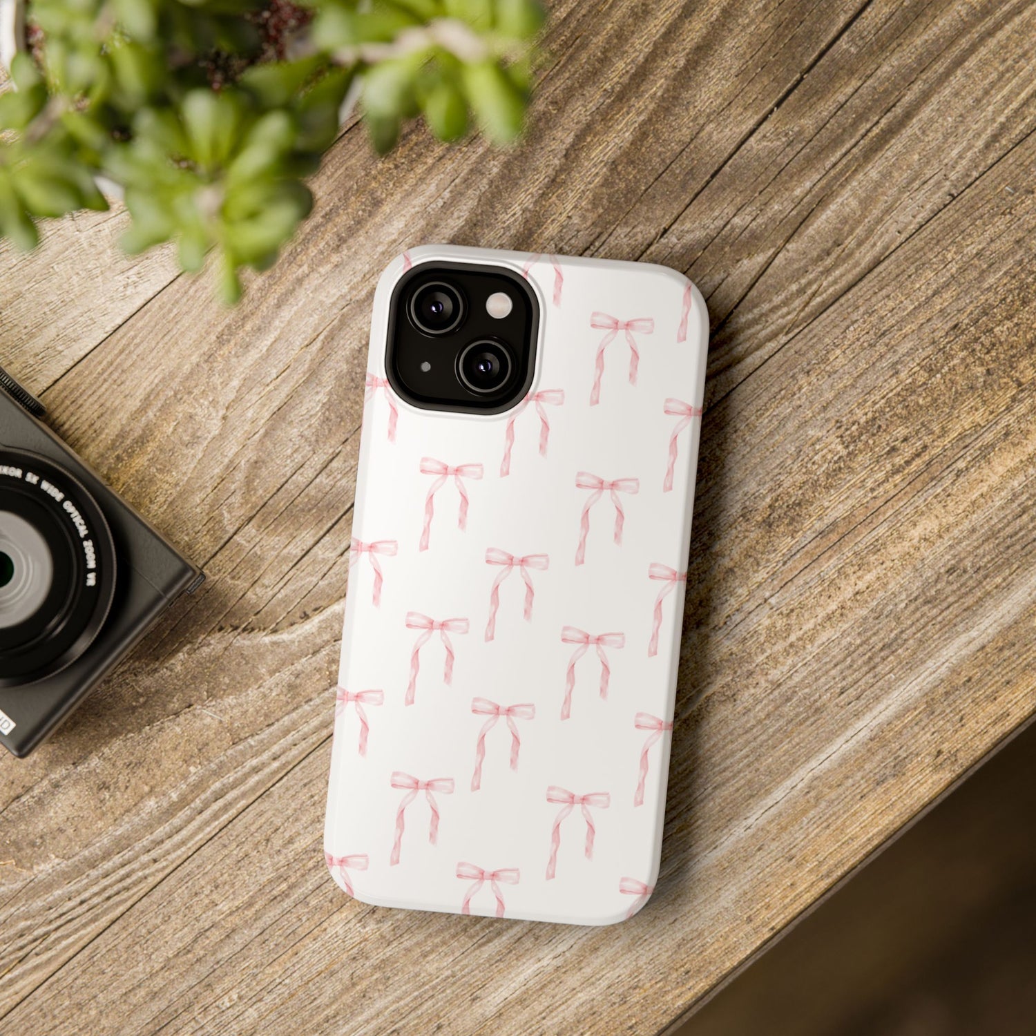 Watercolor Coquette Pink Bows Impact-Resistant Phone Case