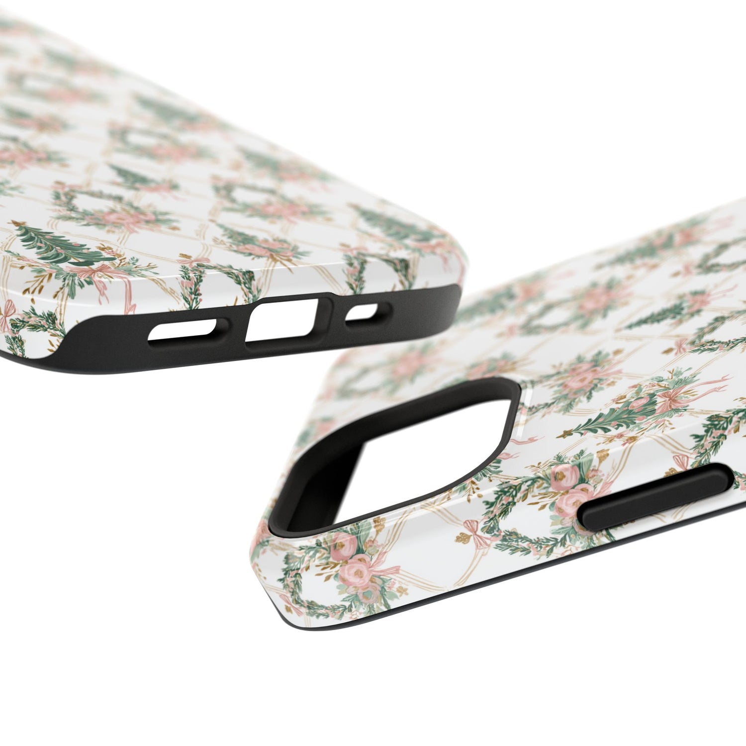 Impact-Resistant Phone Case - Festive Floral Design, Impact-Resistant, iPhone, Samsung