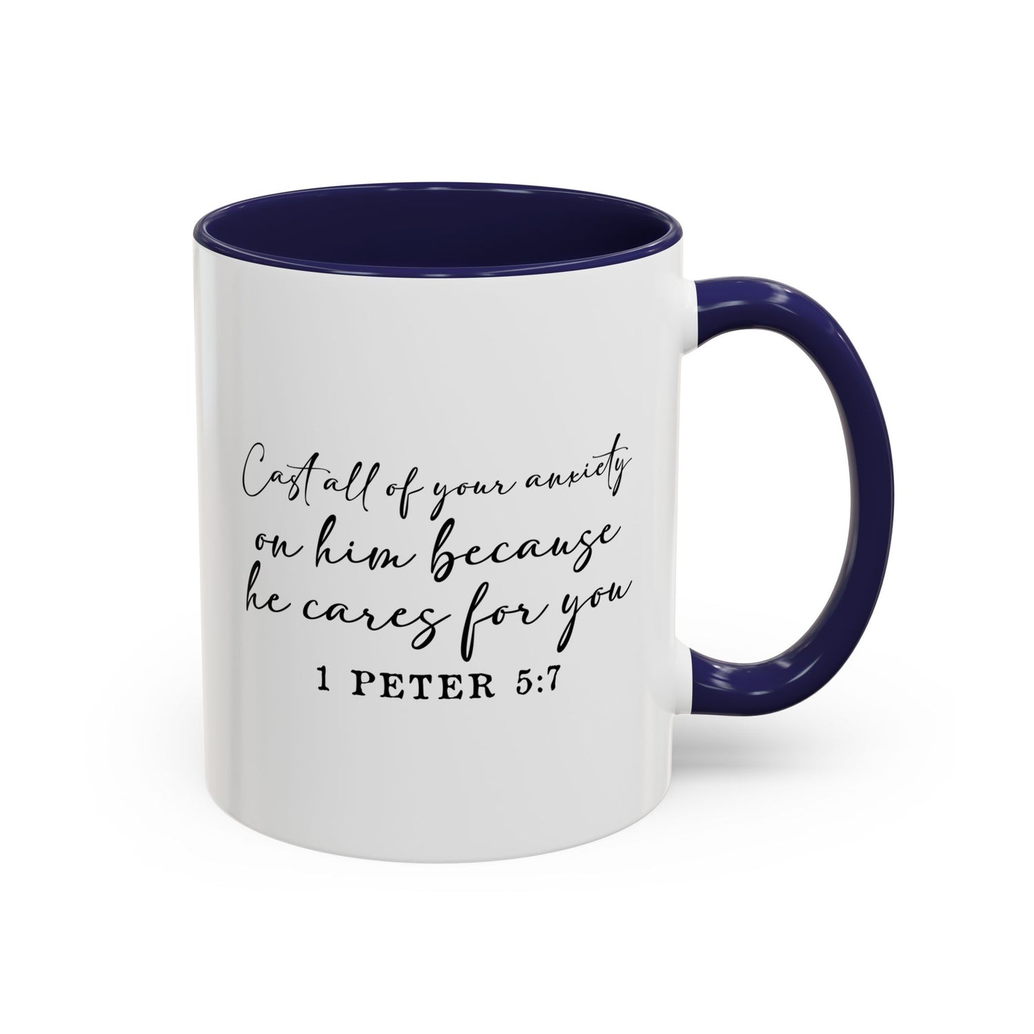 Coffee Mug: Scripture 1 Peter 5:7