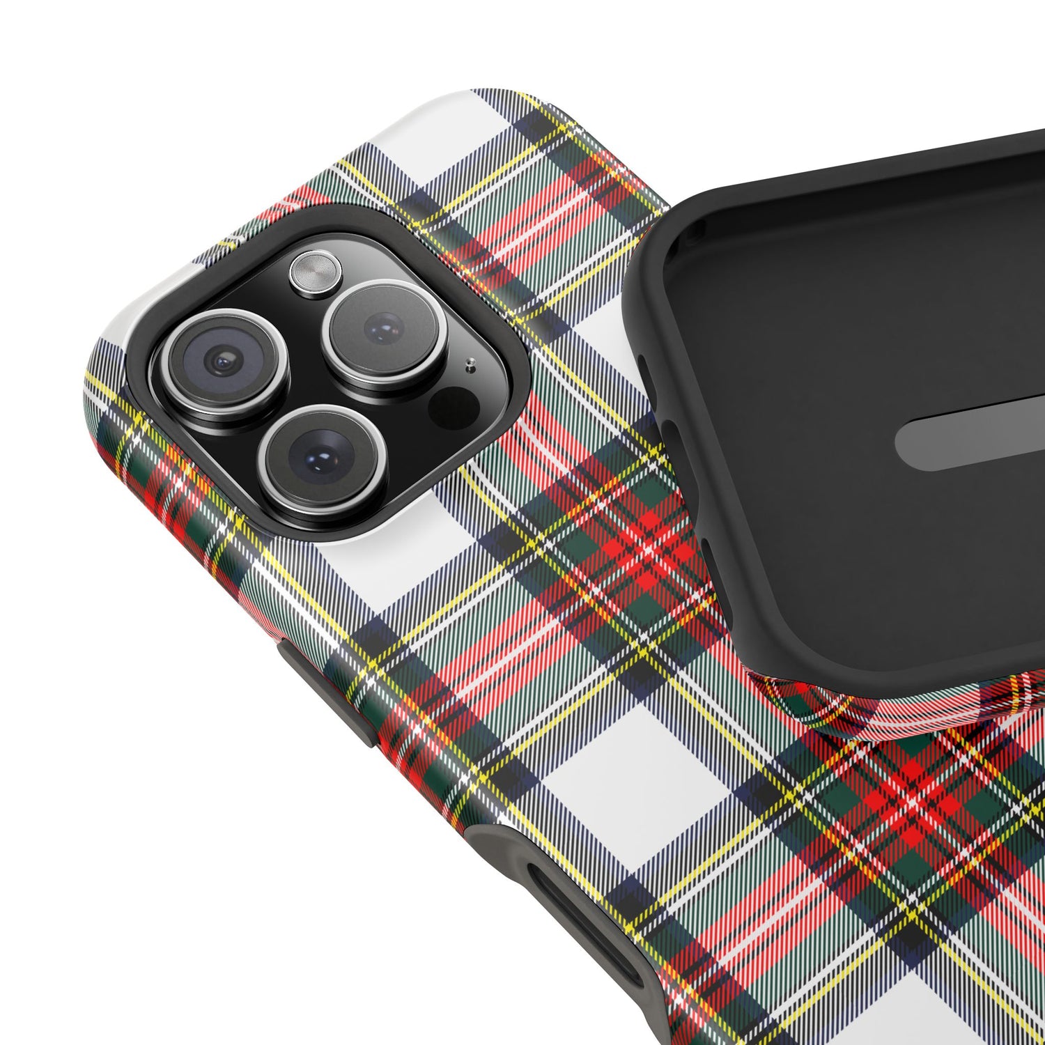 Christmas Holiday Tartan Plaid Impact-Resistant Phone Case, iPhone, Samsung