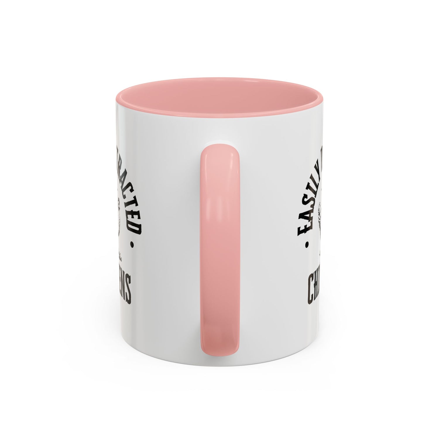 Funny Mug/Chicken Lover/Funny Gift/Gifts under 20/Accent Coffee Mug, 11oz "Easily Distracted By Chickens"