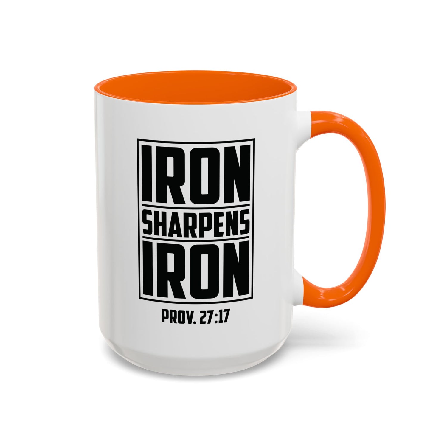 Iron Sharpens Iron Coffee Mug - Inspirational Gift for Friends, Motivational Mug, Proverbs 27:17, Home Office Coffee Cup, Encouragement Mug