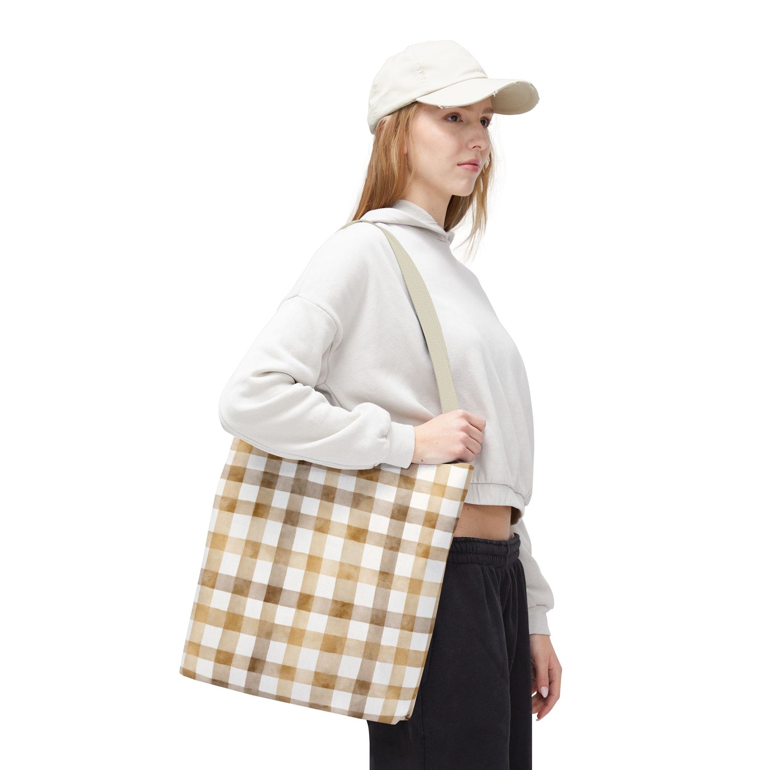 Chic Gingham Fall Tote Bag