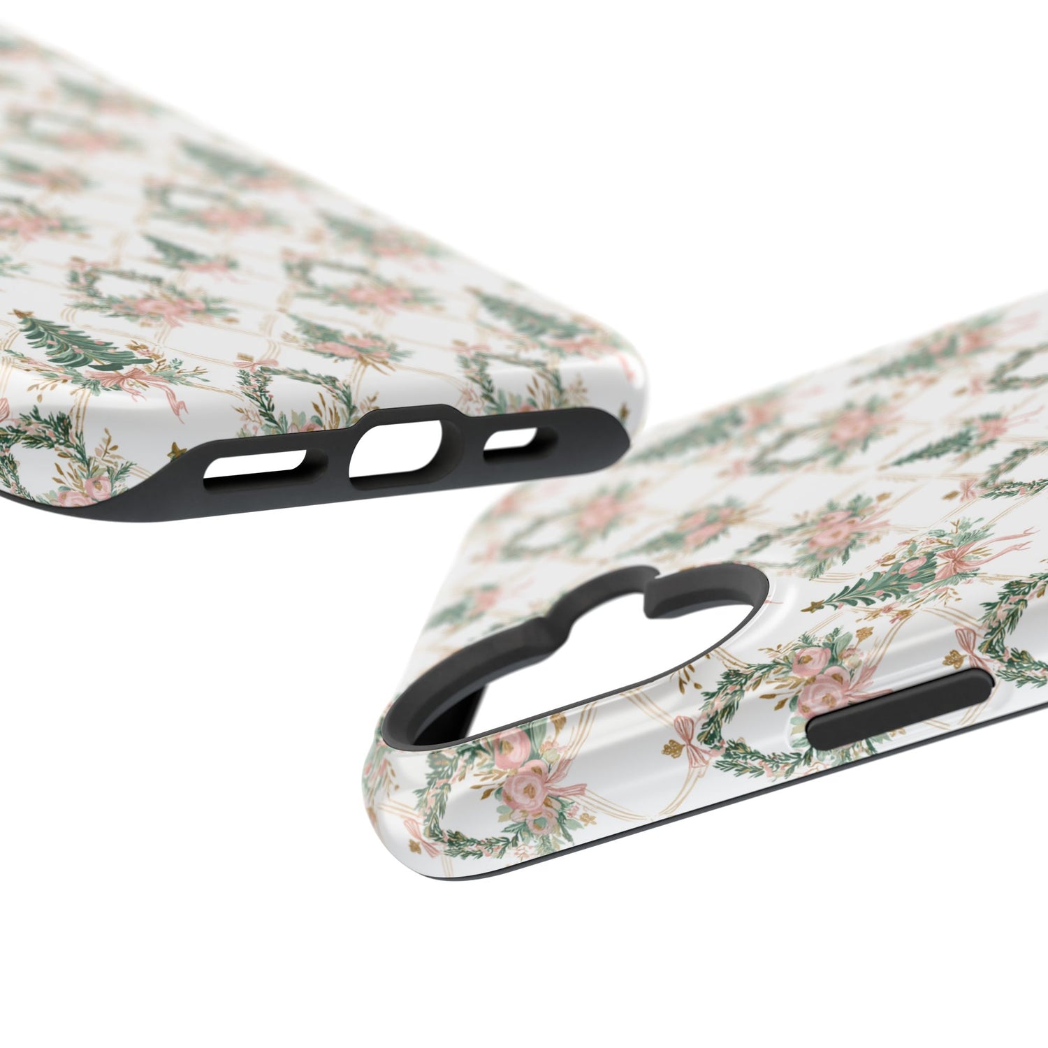 Impact-Resistant Phone Case - Festive Floral Design, Impact-Resistant, iPhone, Samsung