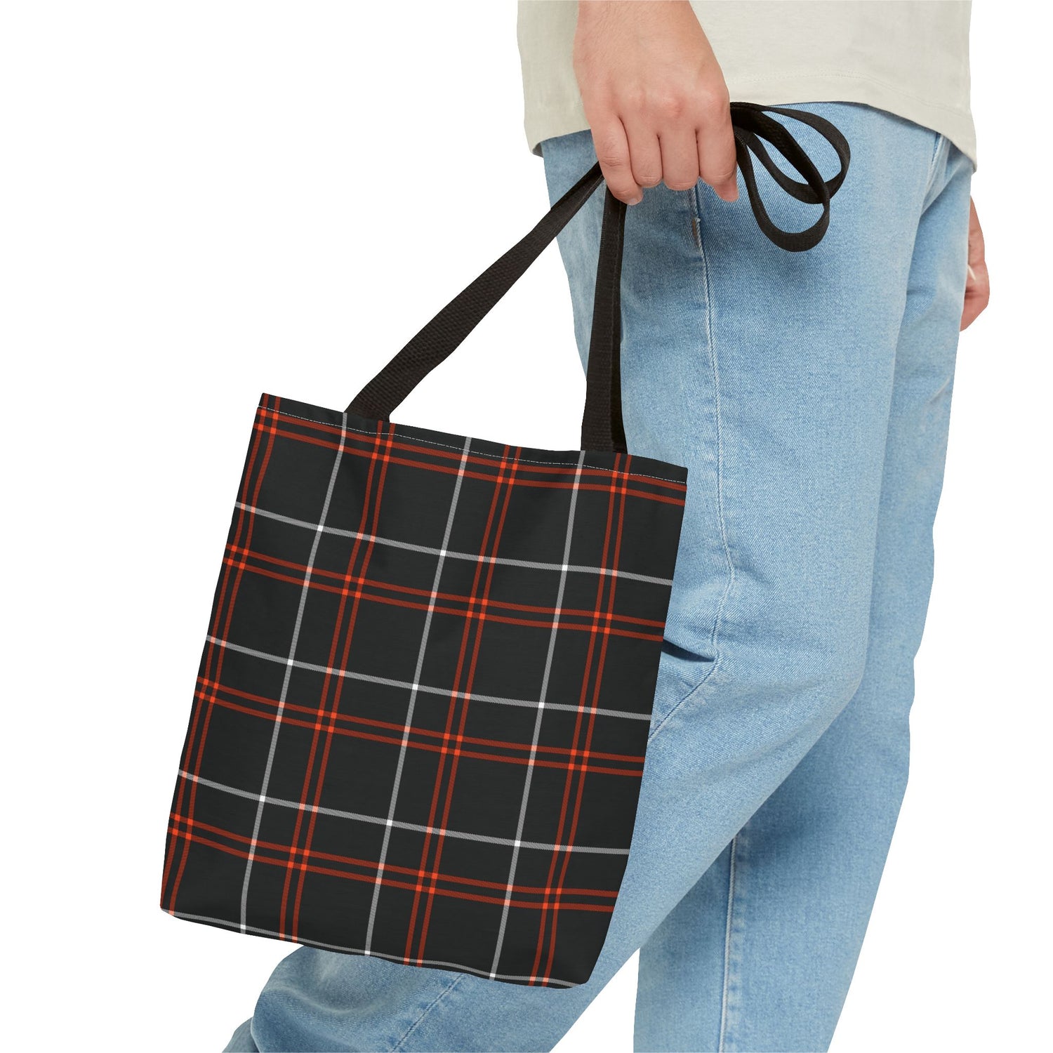 Tote Bag Fall Black Plaid