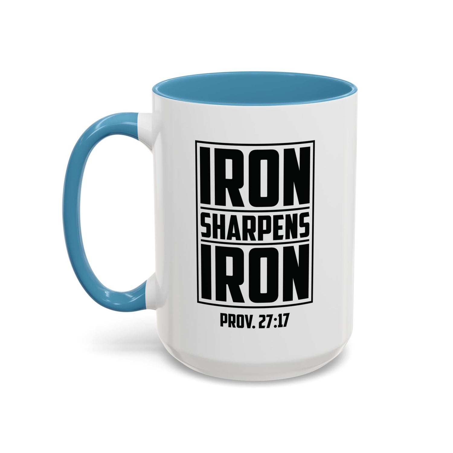 Iron Sharpens Iron Coffee Mug - Inspirational Gift for Friends, Motivational Mug, Proverbs 27:17, Home Office Coffee Cup, Encouragement Mug