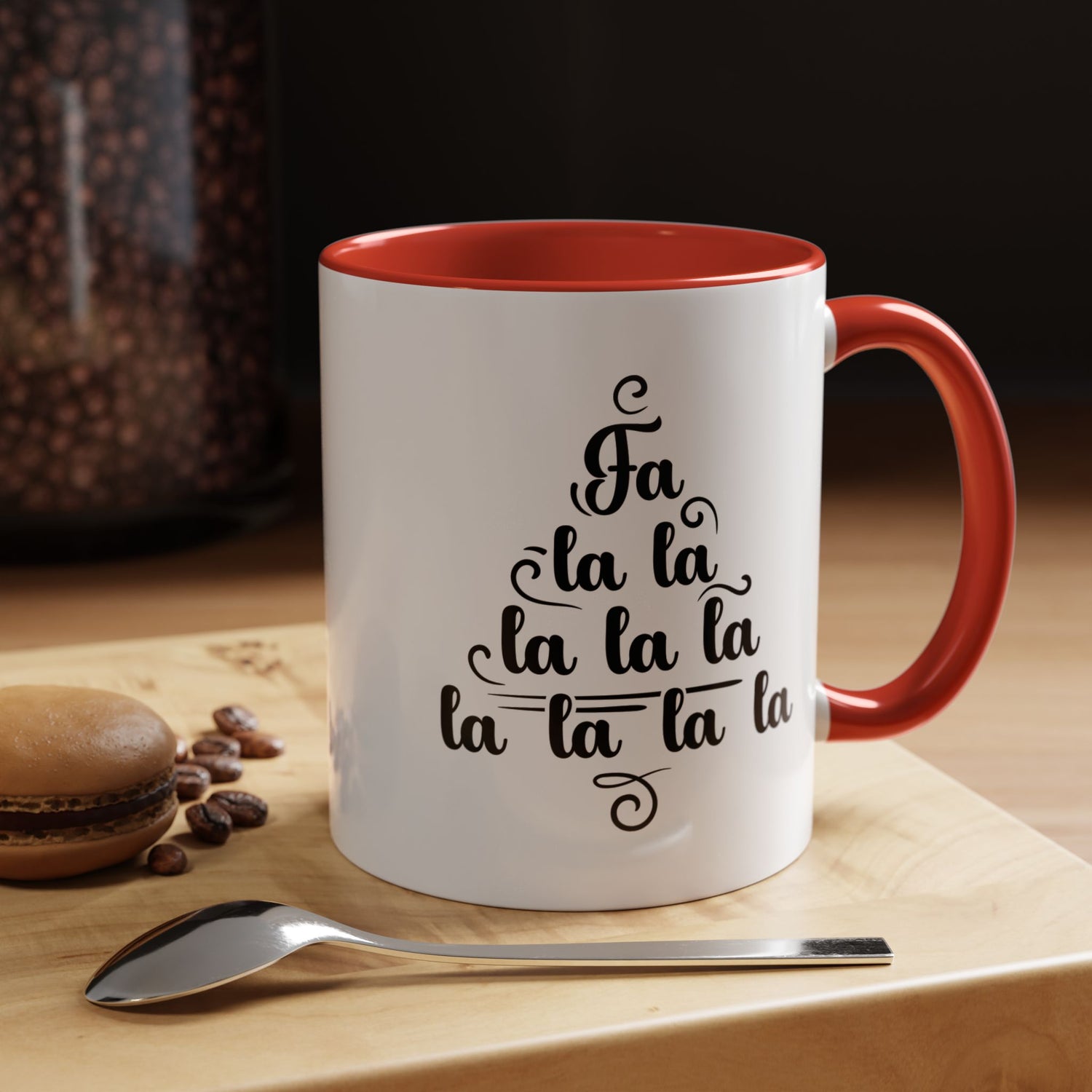 Coffee Mug (11, 15oz) - Fa La La Christmas Holiday Ceramic Cup Decor
