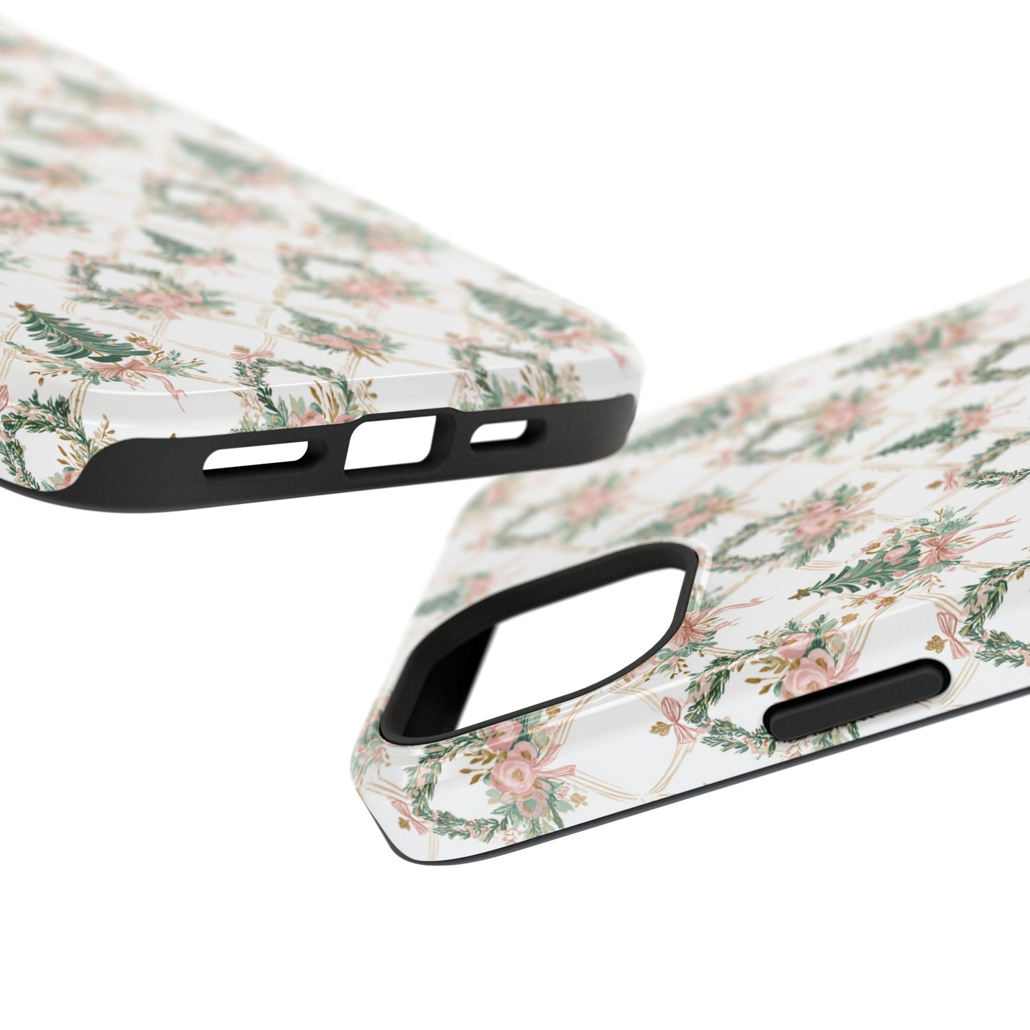 Impact-Resistant Phone Case - Festive Floral Design, Impact-Resistant, iPhone, Samsung