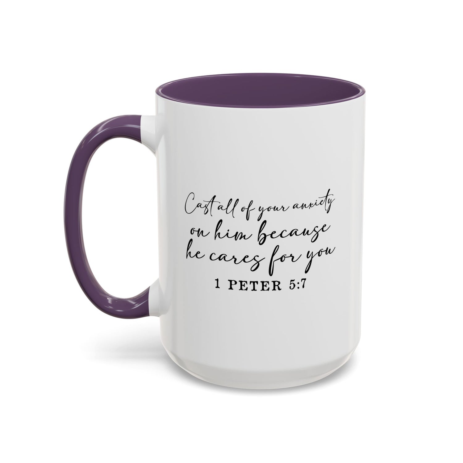 Coffee Mug: Scripture 1 Peter 5:7