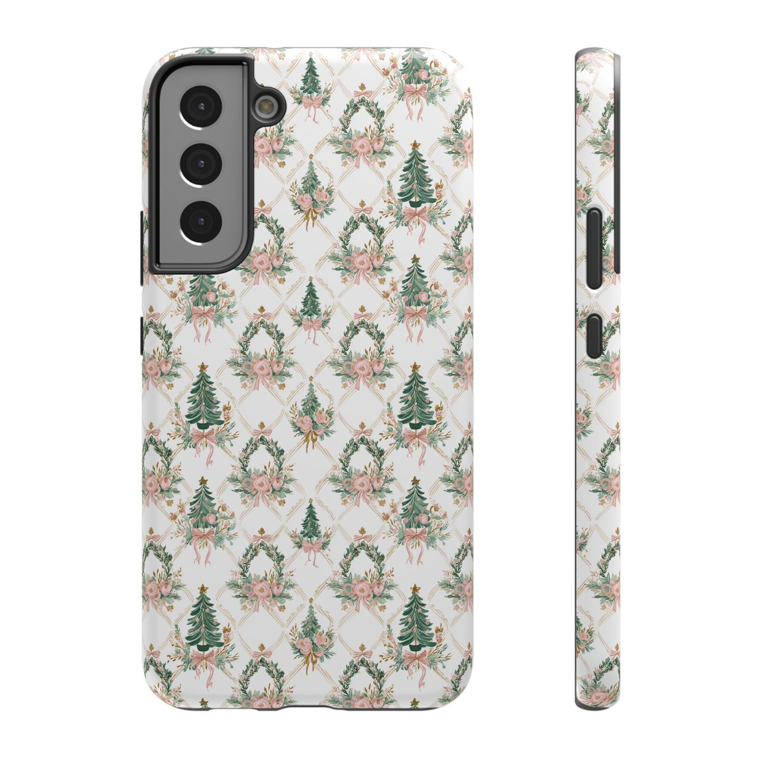 Impact-Resistant Phone Case - Festive Floral Design, Impact-Resistant, iPhone, Samsung