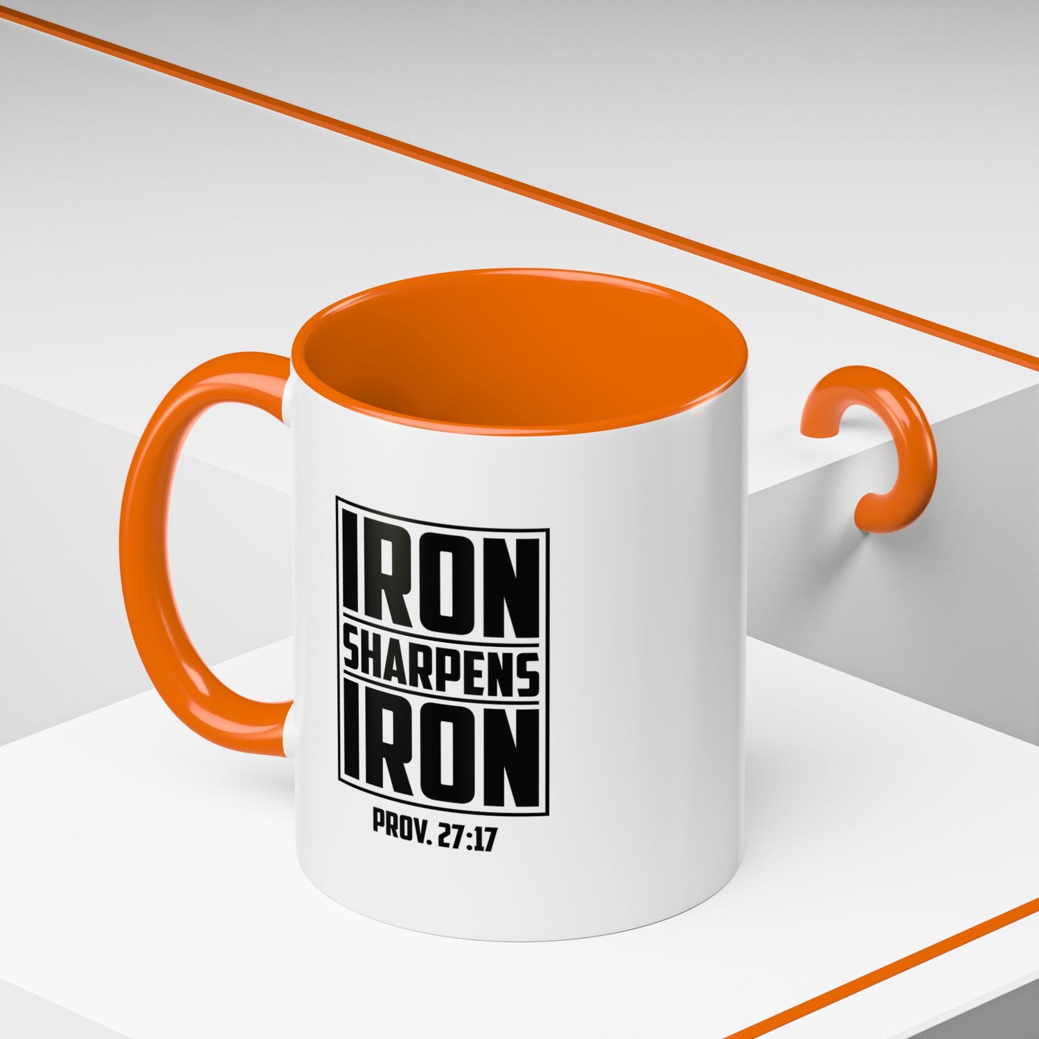 Iron Sharpens Iron Coffee Mug - Inspirational Gift for Friends, Motivational Mug, Proverbs 27:17, Home Office Coffee Cup, Encouragement Mug