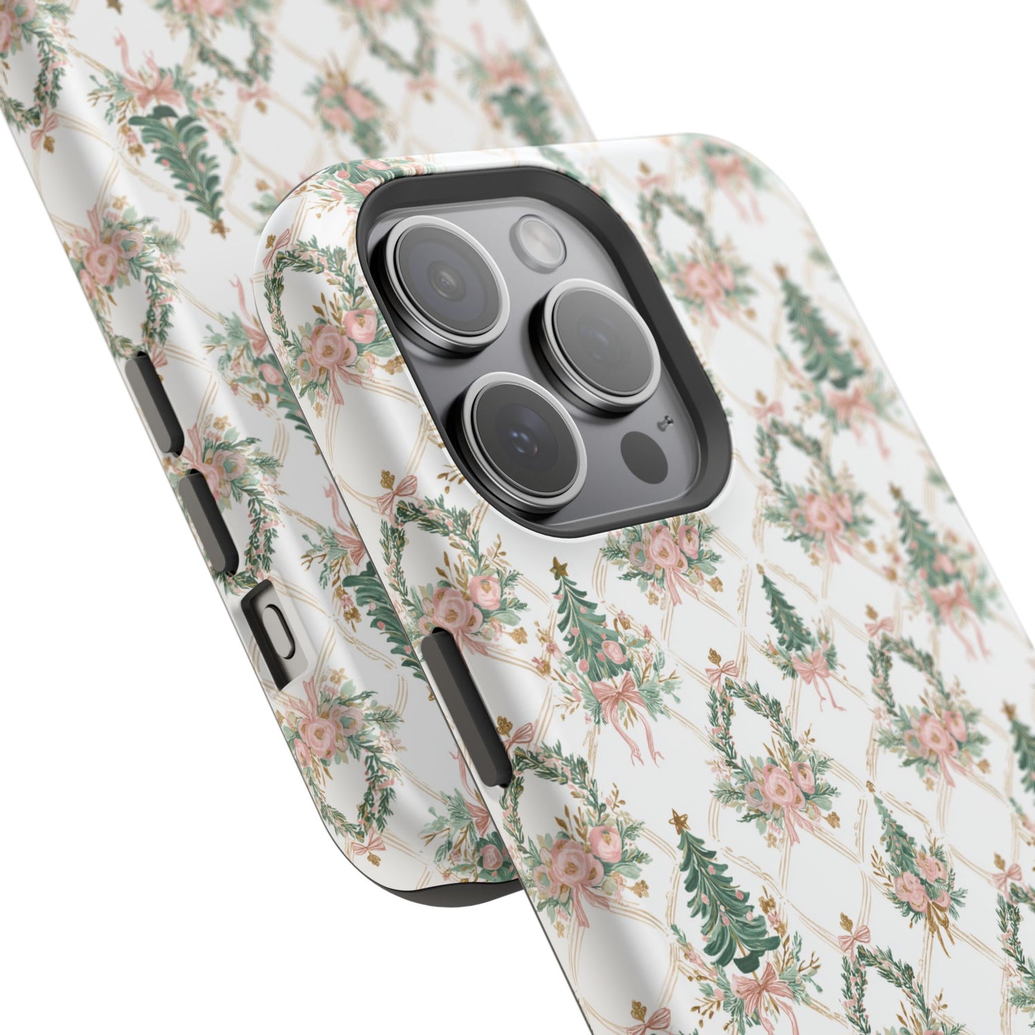 Impact-Resistant Phone Case - Festive Floral Design, Impact-Resistant, iPhone, Samsung