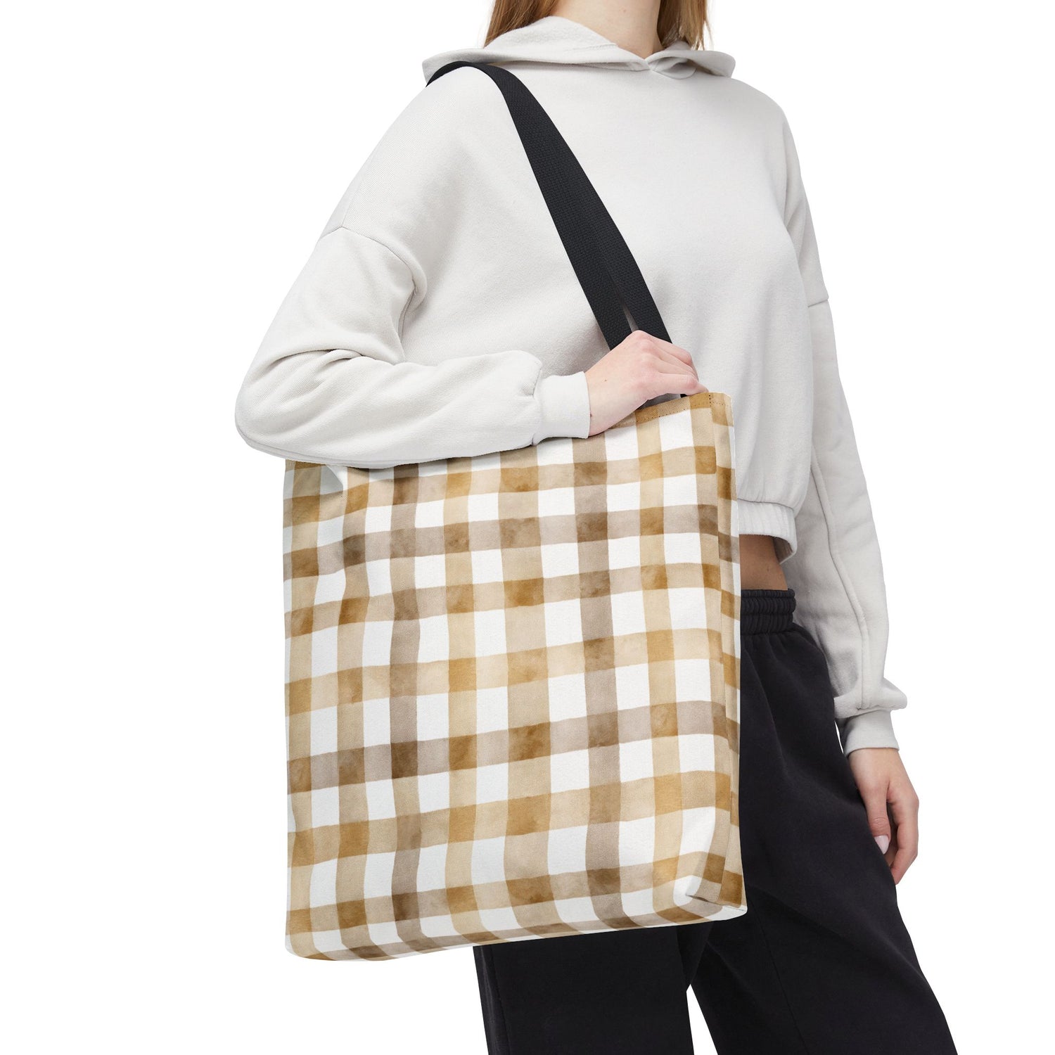 Chic Gingham Fall Tote Bag