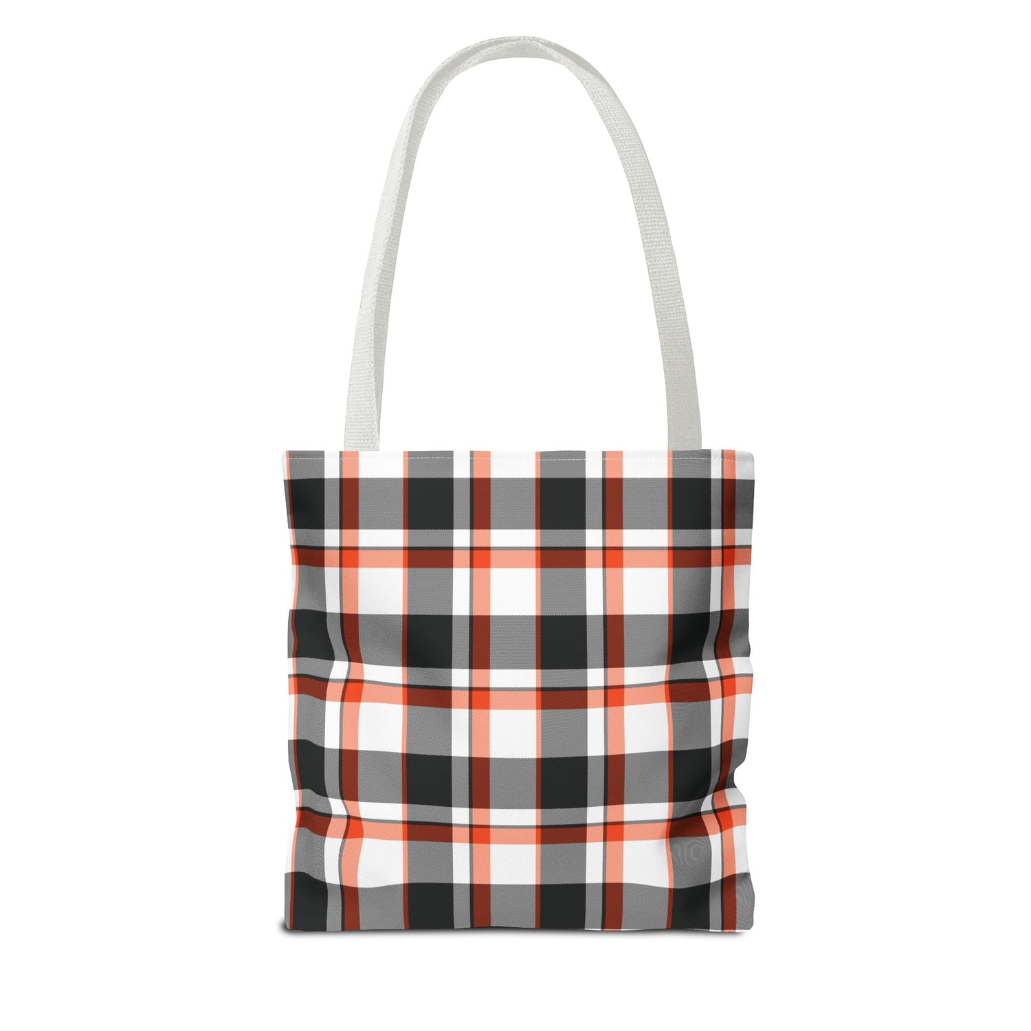 Fall Plaid Black Orange Tote Bag