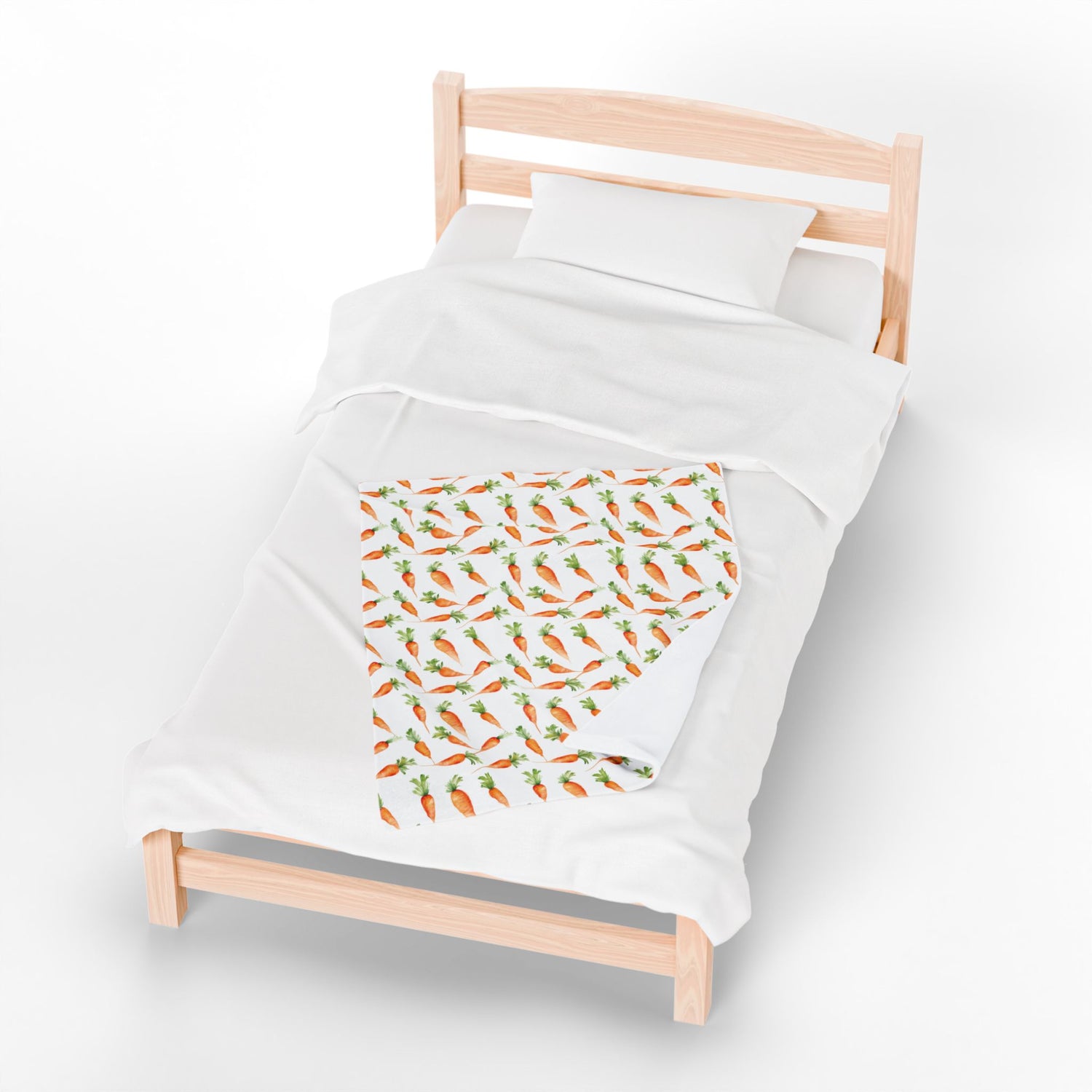 Cozy Carrot Pattern Velveteen Plush Blanket | Soft Throw for Home Décor, Gifts, Nursery, Easter, Kids' Room