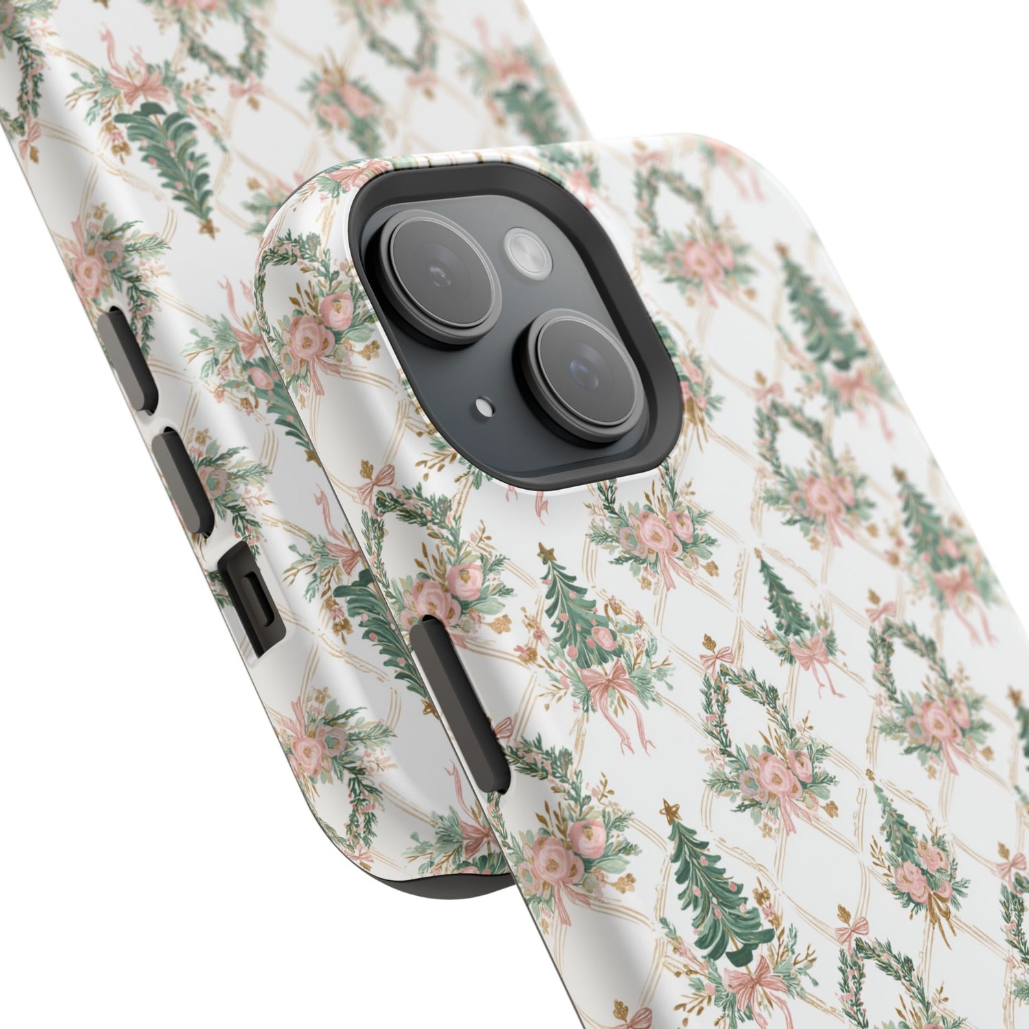 Impact-Resistant Phone Case - Festive Floral Design, Impact-Resistant, iPhone, Samsung