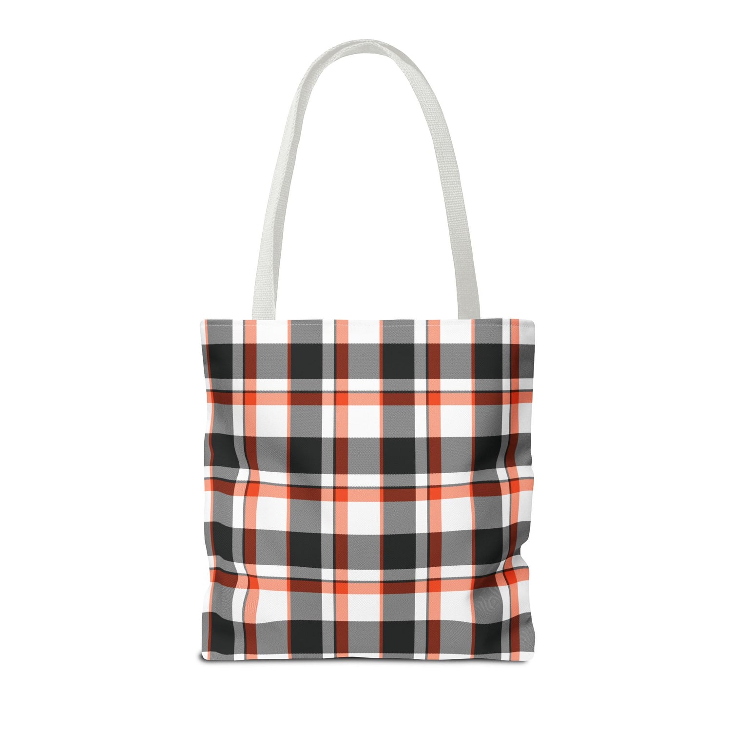 Fall Plaid Black Orange Tote Bag