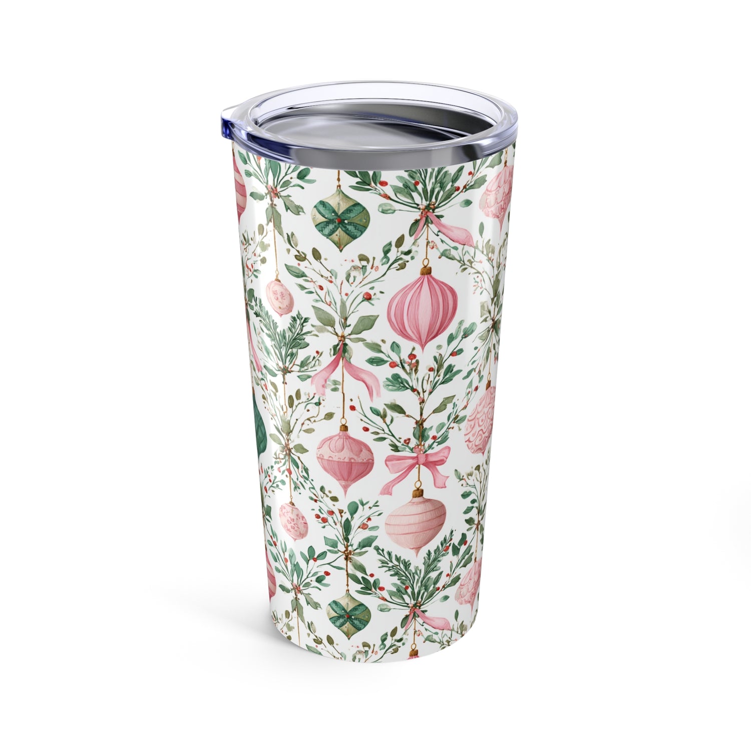Festive Holiday Ornaments 20oz, Stainless Steel Tumbler