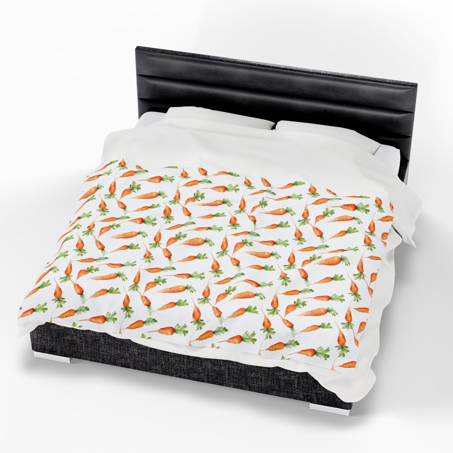 Cozy Carrot Pattern Velveteen Plush Blanket | Soft Throw for Home Décor, Gifts, Nursery, Easter, Kids' Room