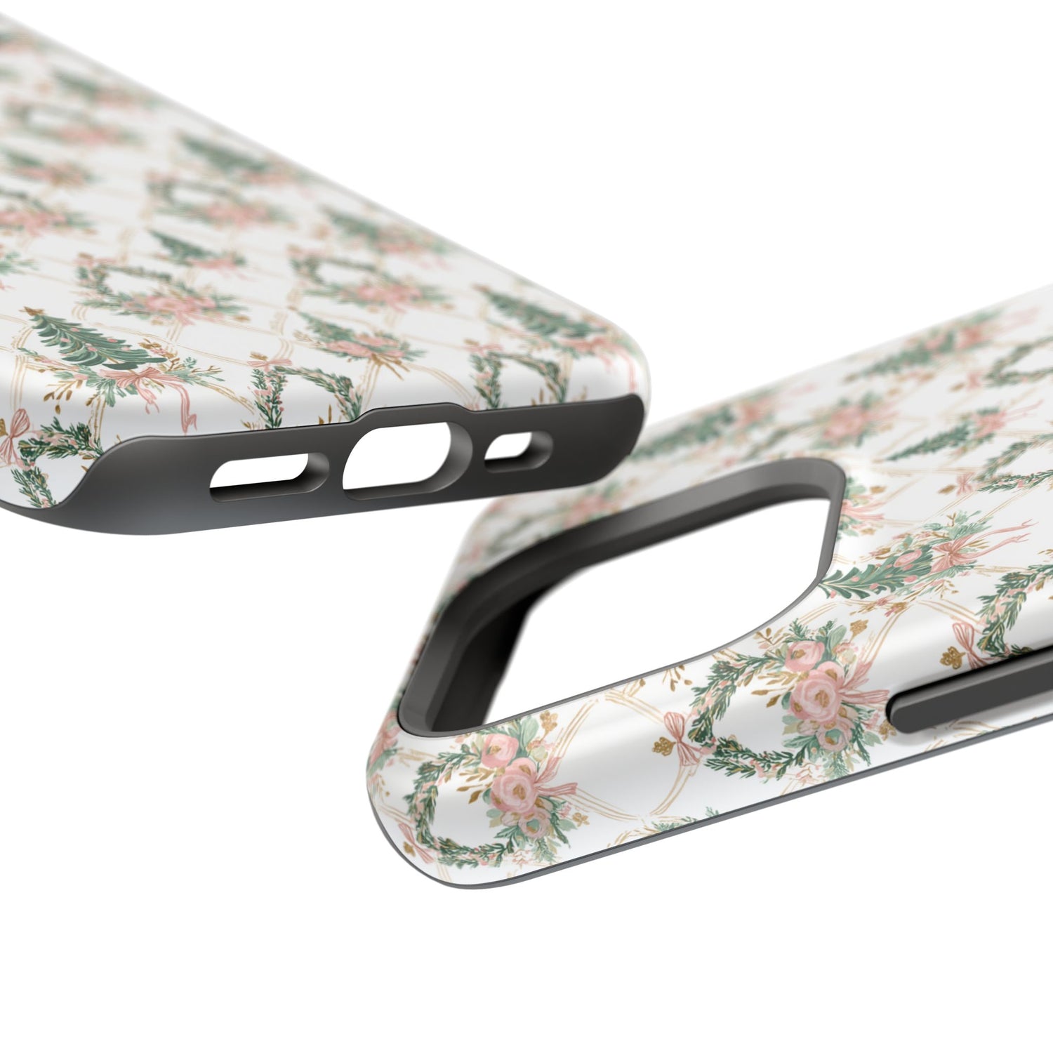 Impact-Resistant Phone Case - Festive Floral Design, Impact-Resistant, iPhone, Samsung