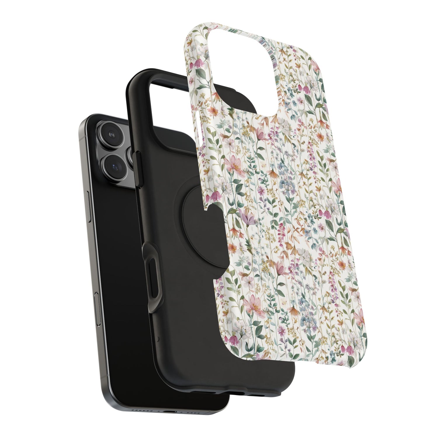 Floral Impact-Resistant Phone Case, iPhone, Samsung
