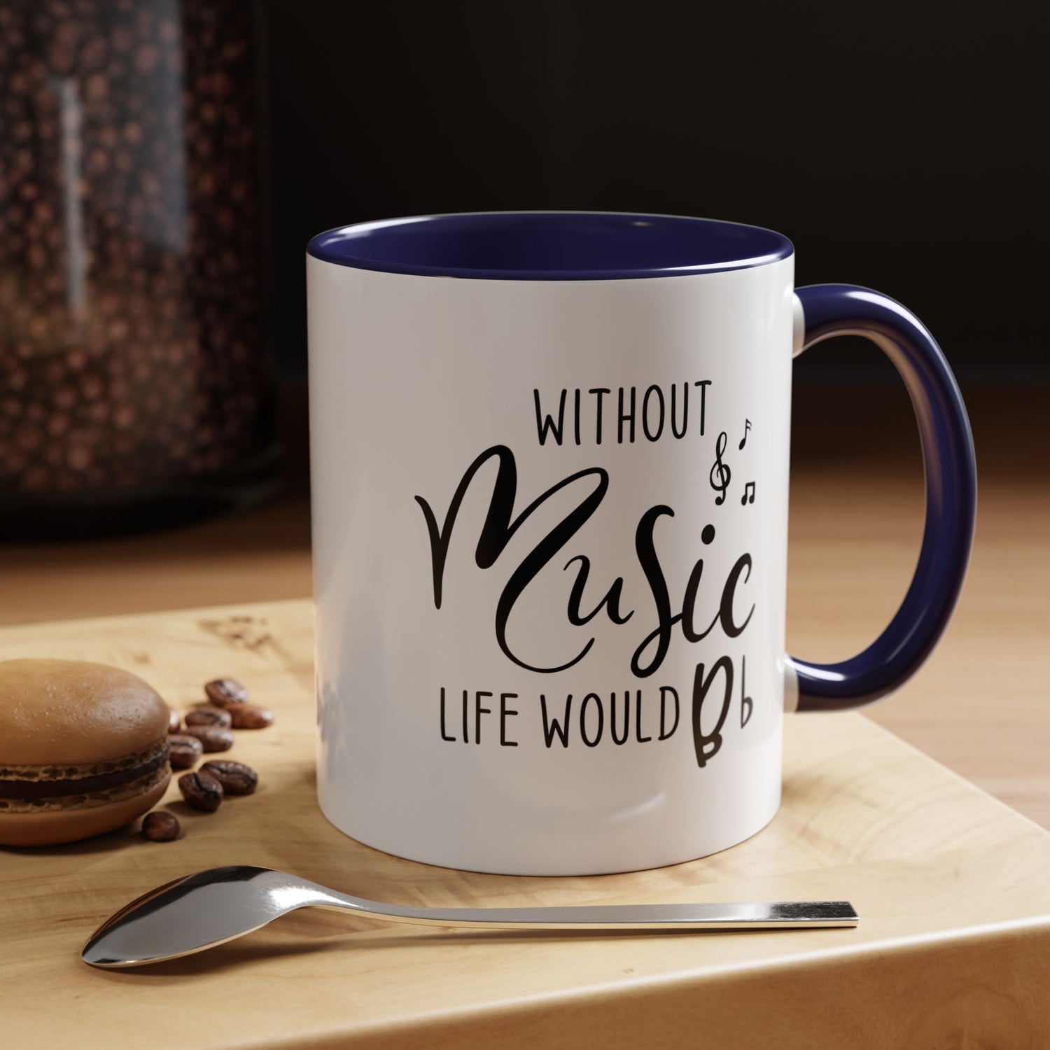 Music Lover Mug/Without Music/Accent Coffee Mug (11, 15oz)/Double-sided Mug/Music Quote Mug/Gifts for him/her/Music Teacher