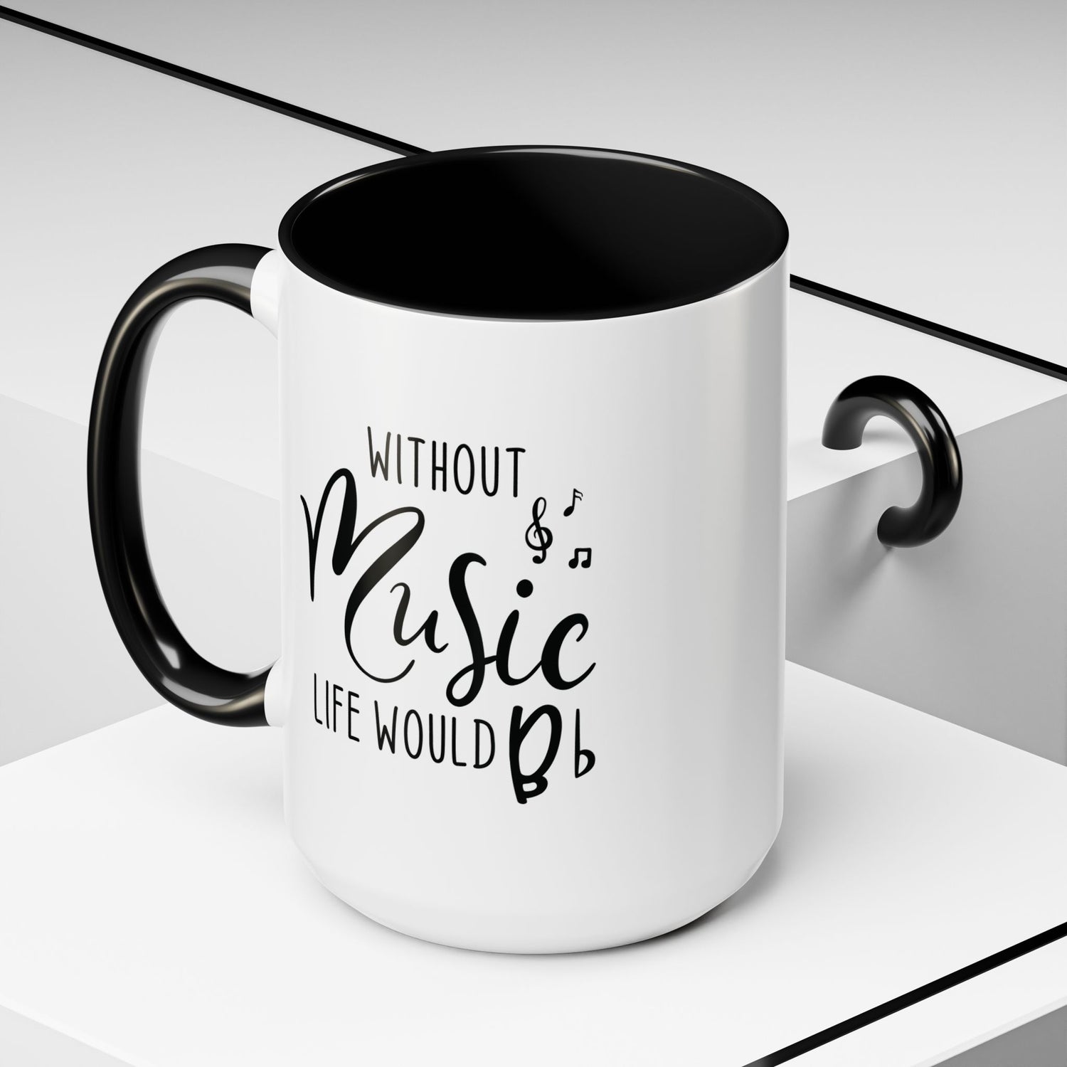 Music Lover Mug/Without Music/Accent Coffee Mug (11, 15oz)/Double-sided Mug/Music Quote Mug/Gifts for him/her/Music Teacher